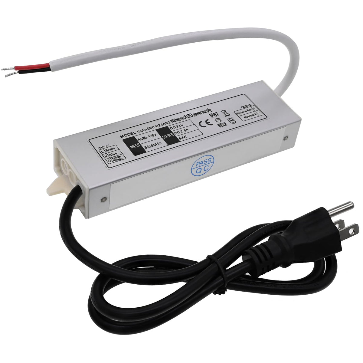 Nisico 24V Led Power Supply 60W Low Voltage Transformer Adapter,Ultra Thin Design Ac90 130V To Dc24V 2.5A 60 Watts Led Driver Wa
