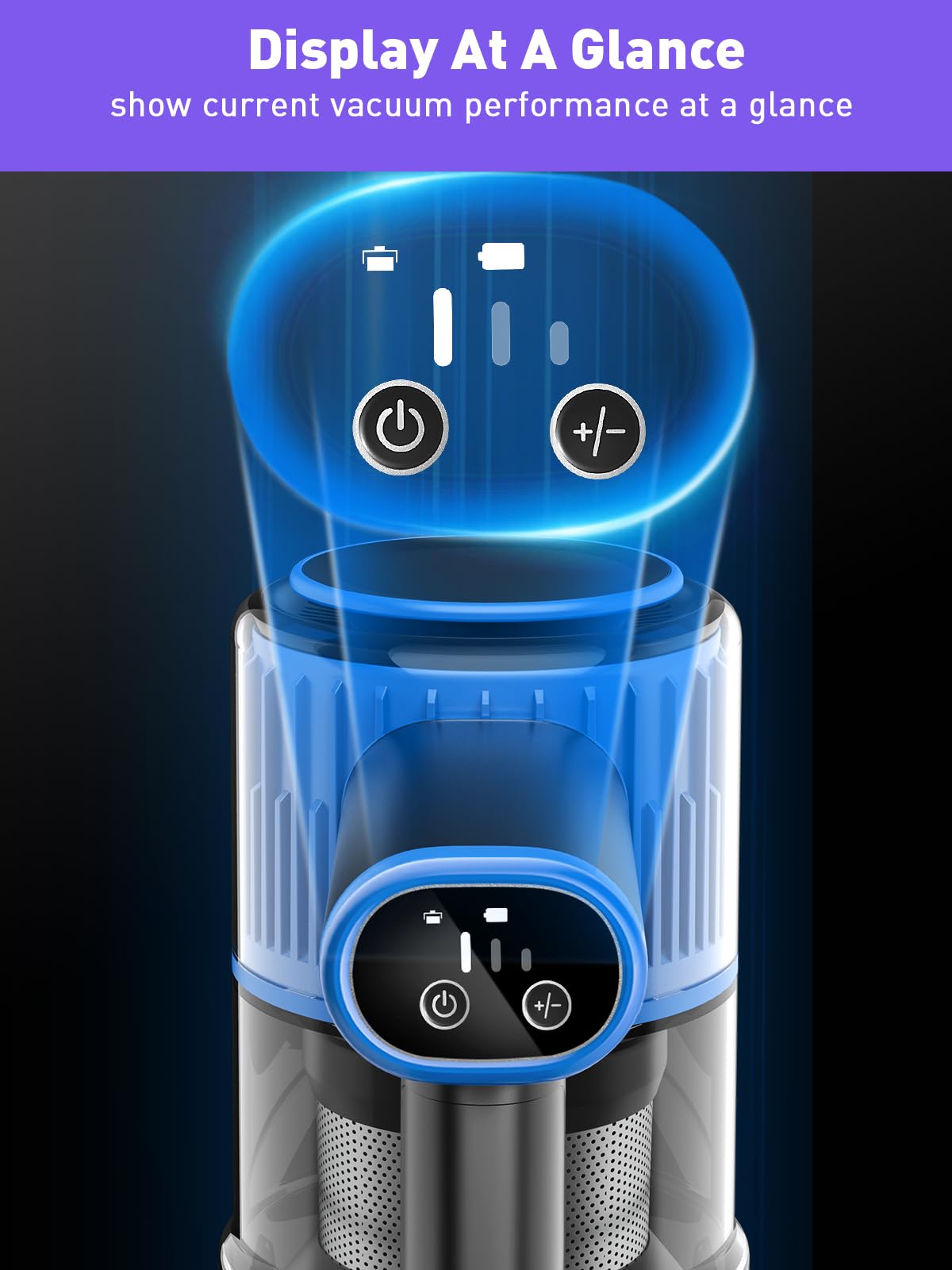 Cordless Vacuum Cleaner, 30Kpa 8 In 1 Stick Vacuum With Led Display & 3 Cleaning Modes, 40 Minute Runtime & Detachable Battery,