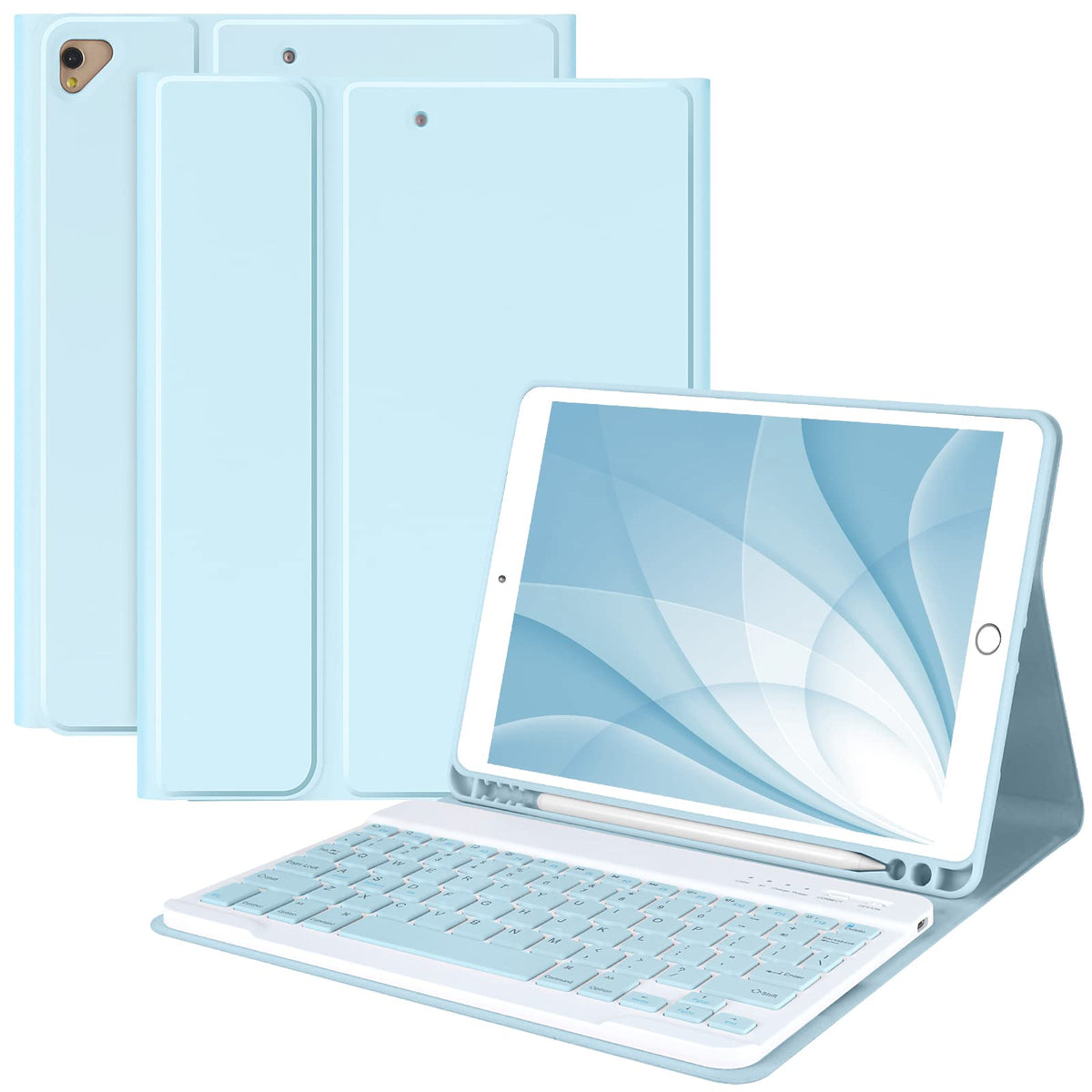 Keyboard Case For Ipad 10.2'' 9Th 8Th Generation, With Detachable Bluetooth Keyboard And Pencil Holder, For Ipad 10.2 Inch/Ipad