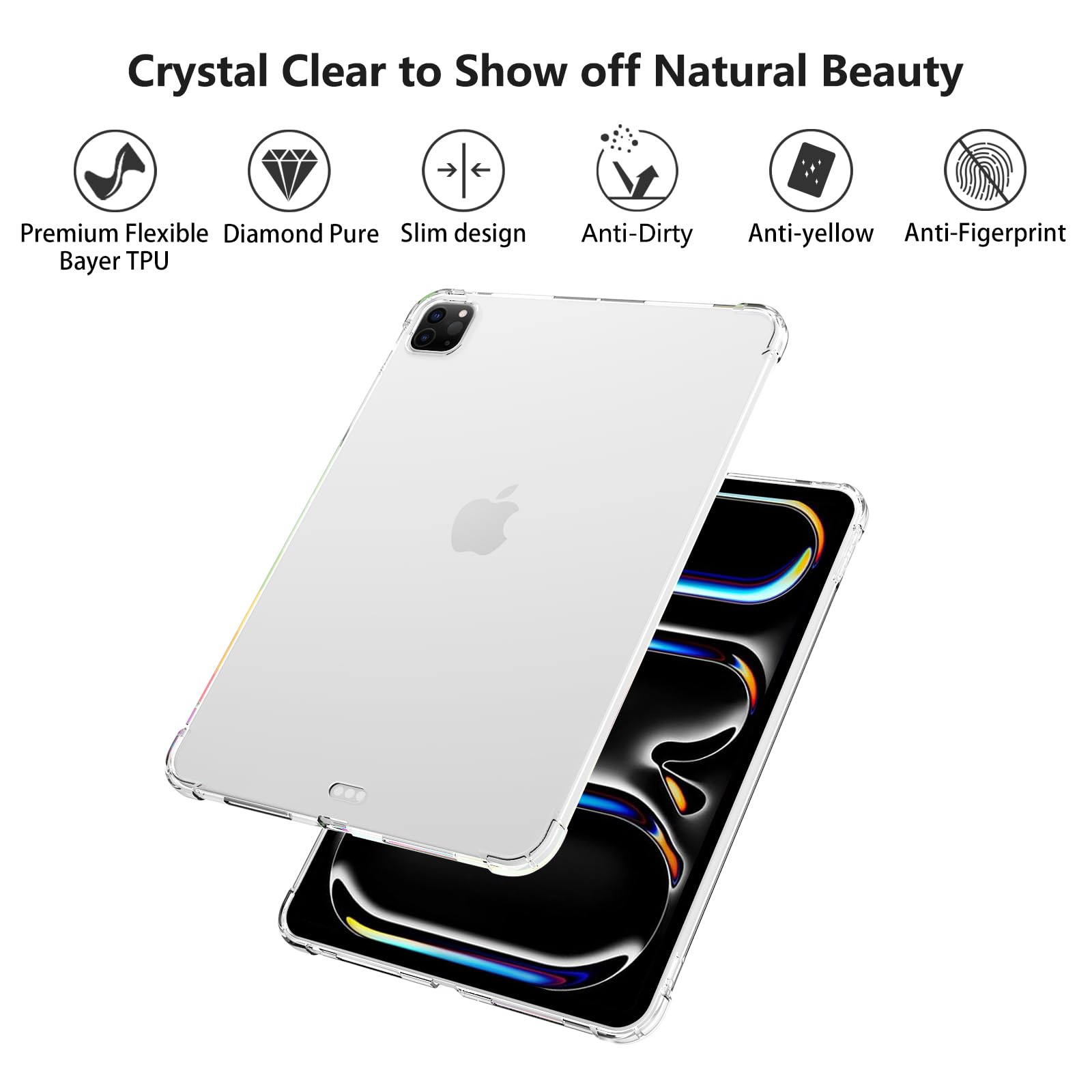 Aircawin For Ipad Pro 11 Inch Case Clear M4 2024,Clear Case For Ipad Pro 11 Inch 5Th Generation,Supports Apple Pencil 2Nd/ Penci