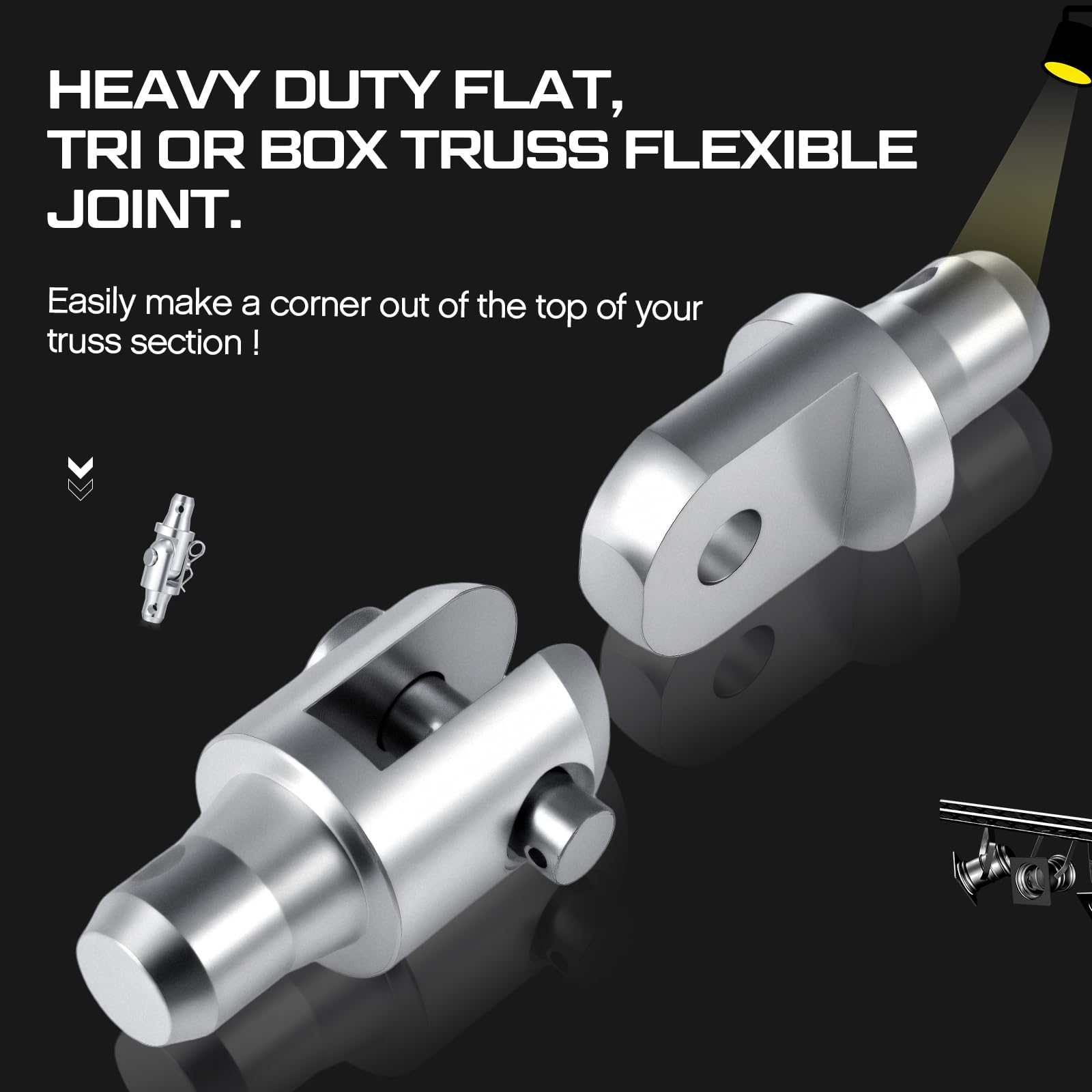Yaocom 2 Pack Aluminum Flexible Hinge Joint Suit Flat With Clips Pin Tri Box Truss 290Mm Trussing Lighting Dj Stage Lighting Acc