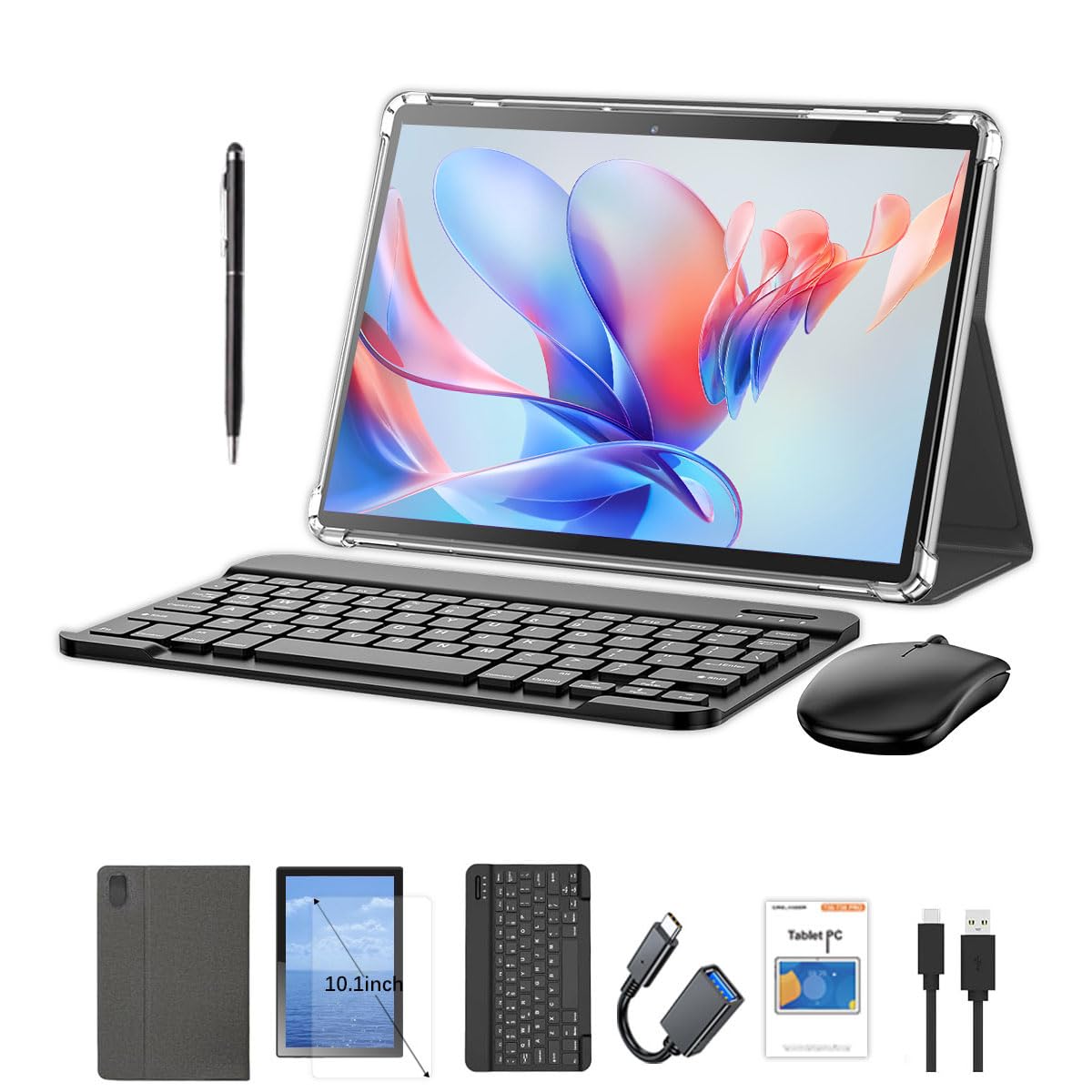 Crelander 10.1 Inch Android 13 Tablet With Sim Card Slot 4G Lte Calling,12Gb+512Gb, 8000Mah Battery, Dual Camera, Bluetooth/Wifi