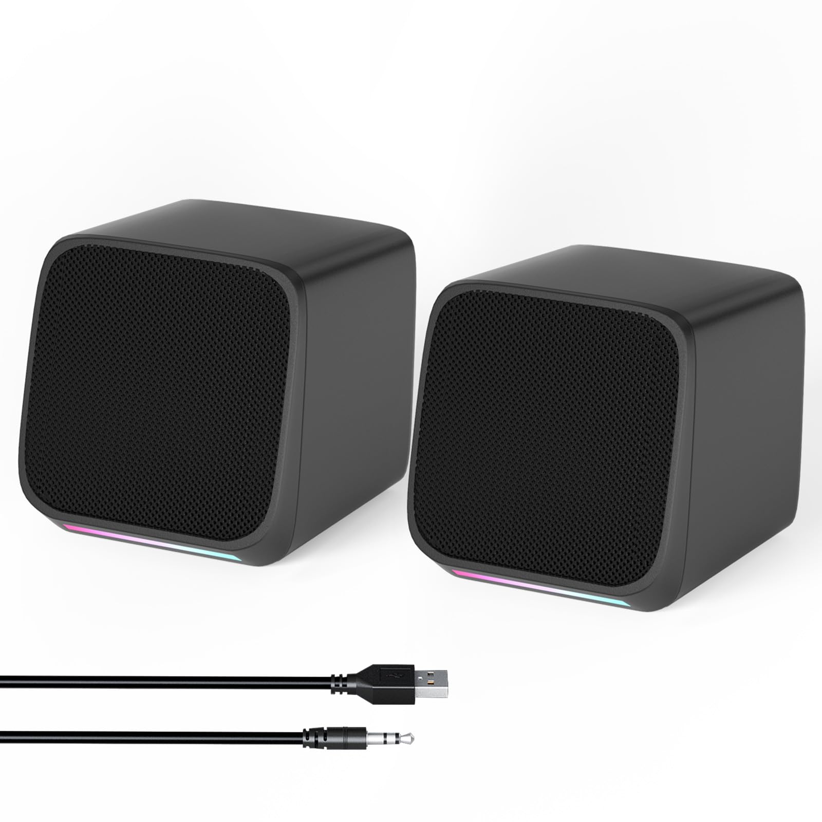 Uakinat Computer Speakers,Computer Speakers For Desktop Pc,Desktop Speakers,Small Computer Speakers Usb Powered 3.5Mm Aux Speake