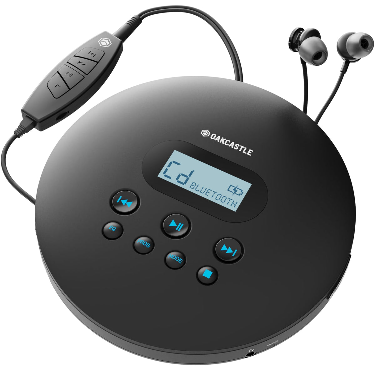 Cd Player Portable, Rechargeable Portable Cd Player With Bluetooth, 12Hr Playtime, Small Cd Players For Car (Aux Only) | Oakcast