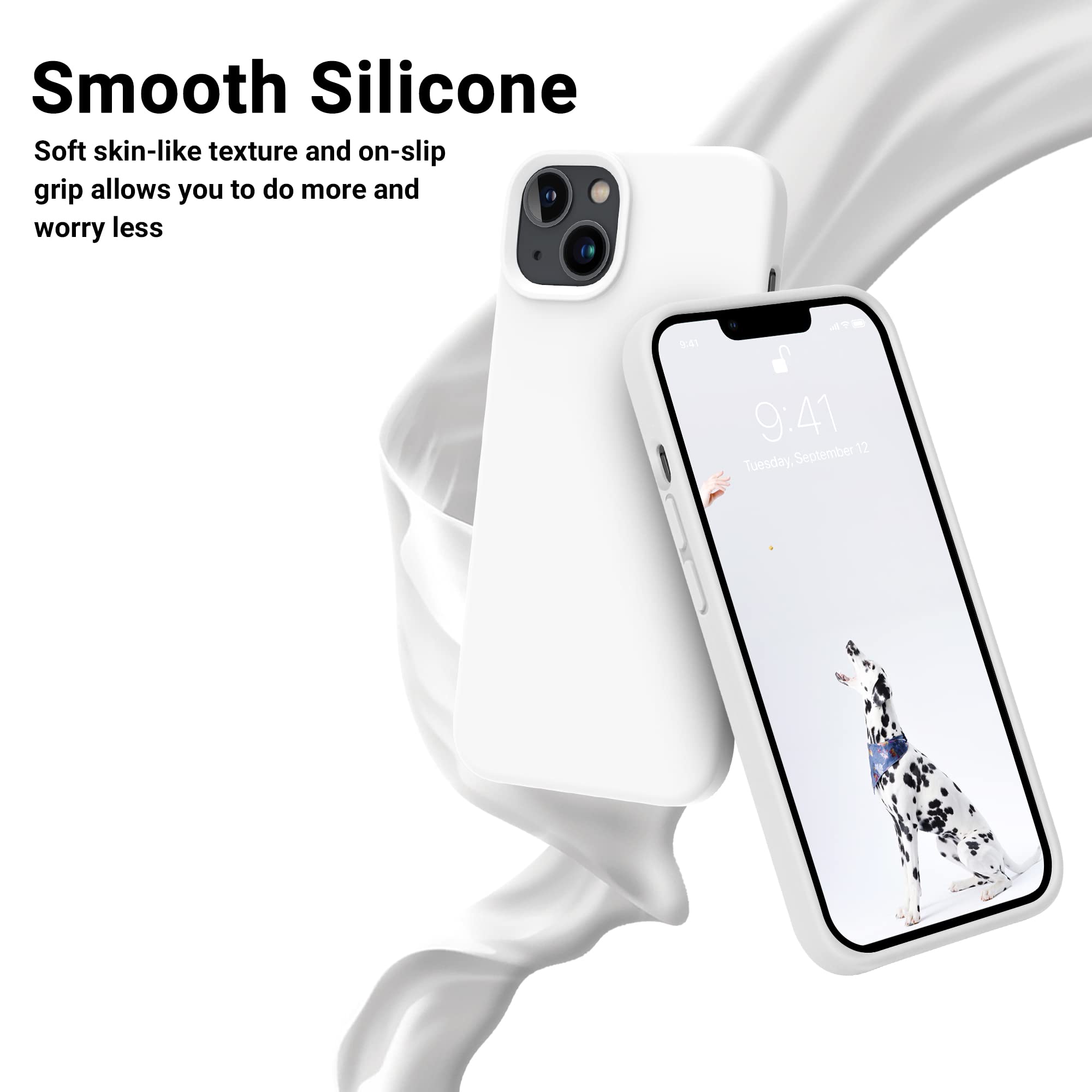 Otofly Designed For Iphone 14 Case, Silicone Shockproof Slim Thin Phone Case For Iphone 14 6.1 Inch (White)