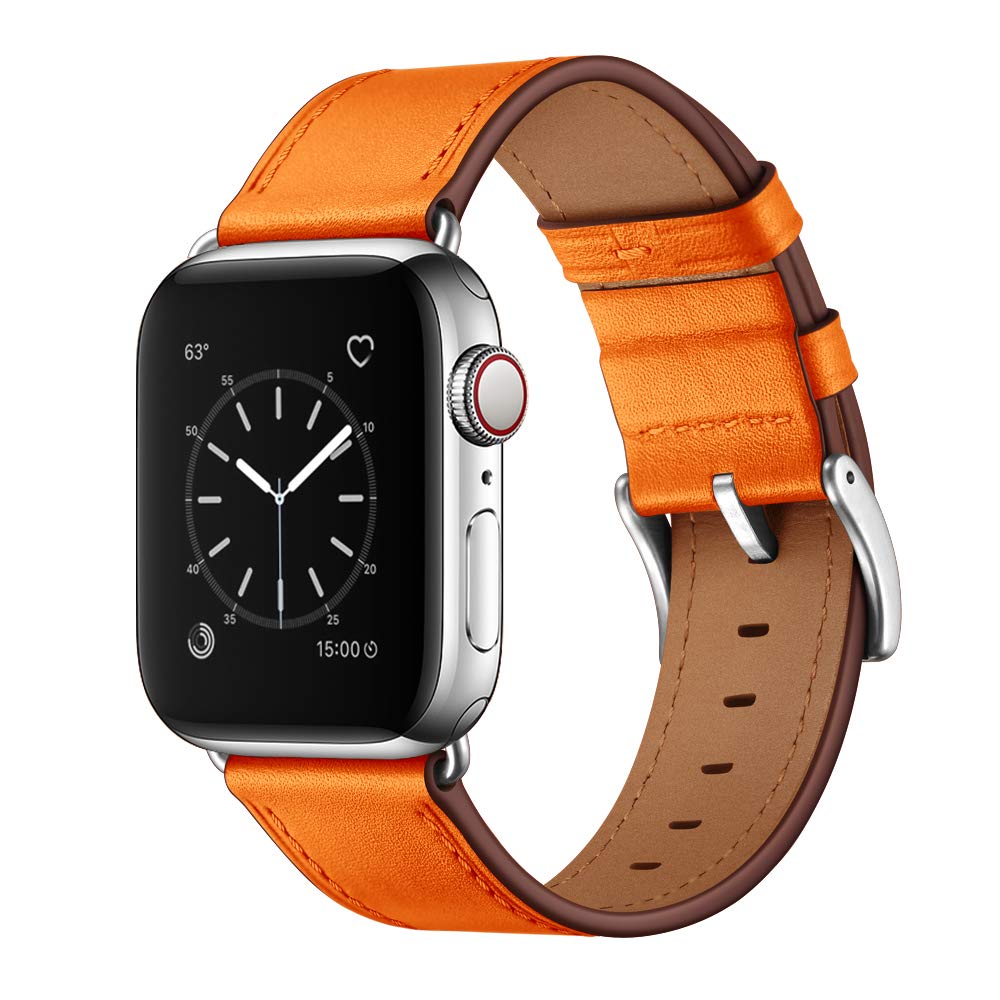 Ouheng Compatible With Apple Watch Band 42Mm (Series 10) 41Mm 40Mm 38Mm, Genuine Leather Band Replacement Strap Compatible With