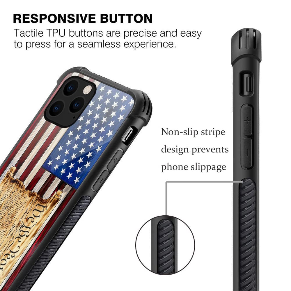 Tnxee Case Compatible With Iphone 13 Pro Case, We The People Old Glory Rustic Wooden American Flag Pattern Design Case For Iphon