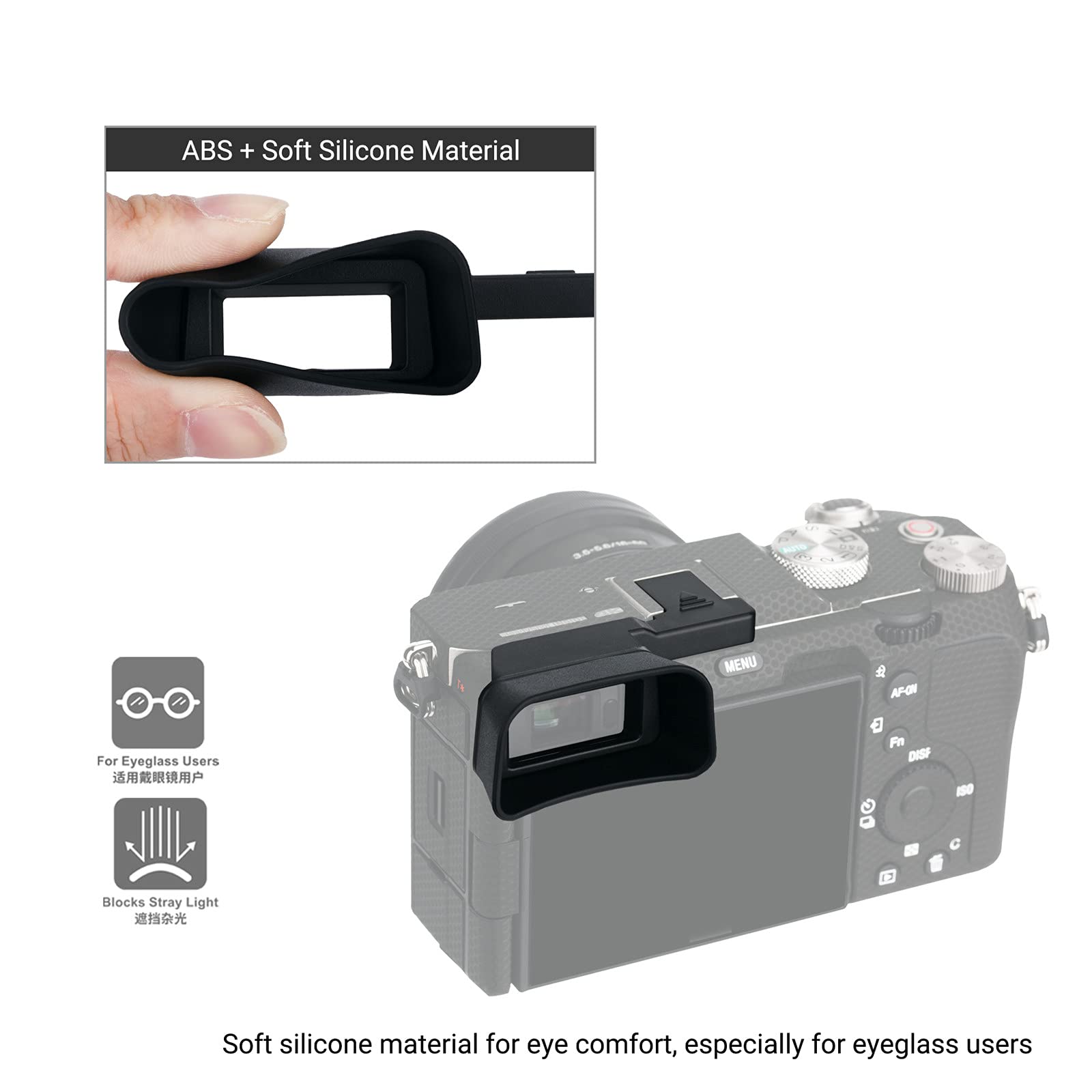 Soft Silicon Camera Viewfinder Eyecup Eyeshade For Sony A7C Alpha 7C (Ilce7Cl/S) Eyepiece Eye Cup Protector(Not Fit A7C Ii, A7Cr