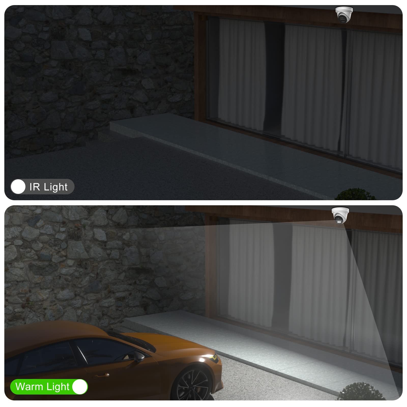 Anpviz 5Mp Poe Ip Camera, Metal Turret Security Camera Outdoor With Human Vehicle Detection, Smart Color Night Vision, With Audi