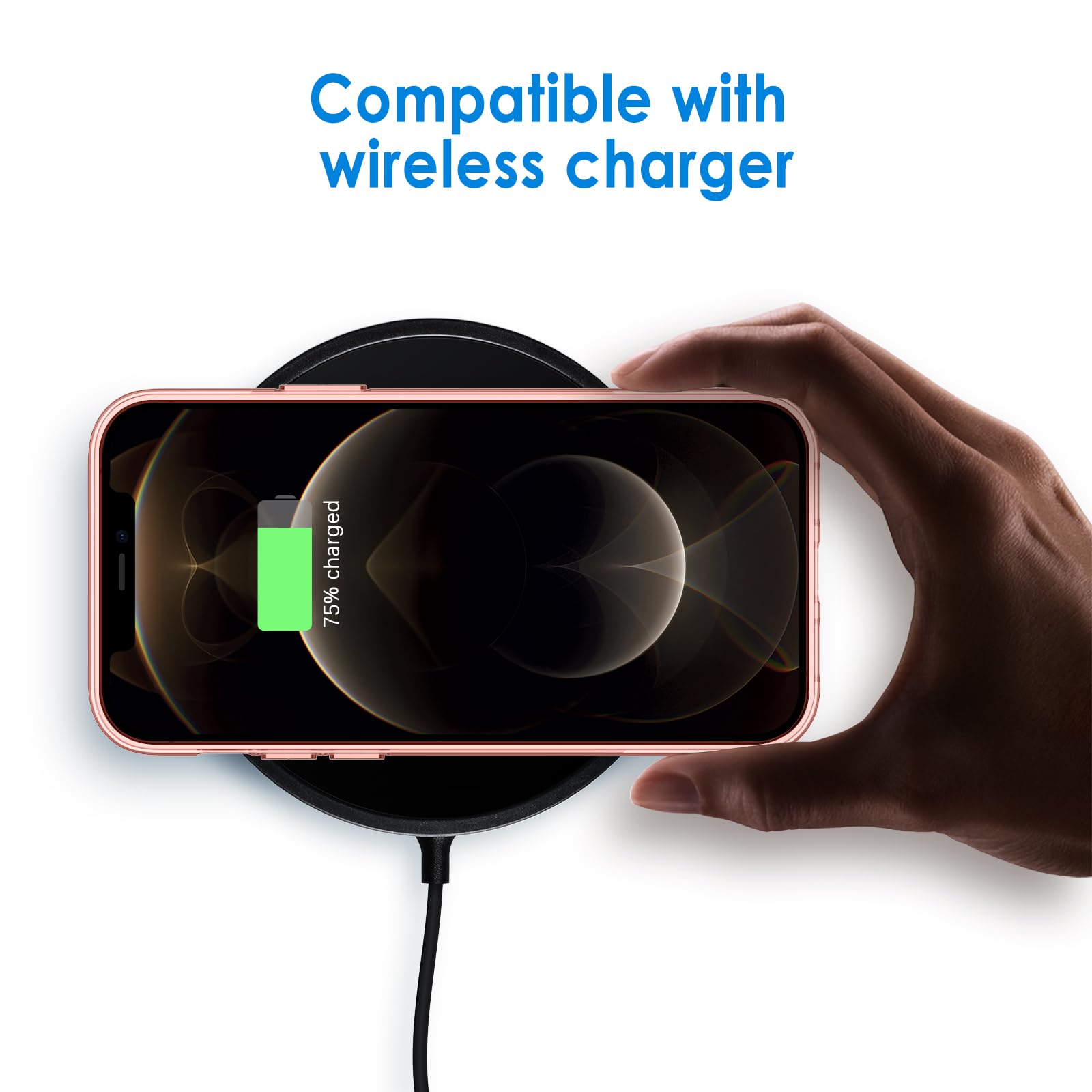 Jetech Case For Iphone 12 Pro Max 6.7 Inch, Non Yellowing Shockproof Phone Bumper Cover, Anti Scratch Clear Back (Rose Gold)