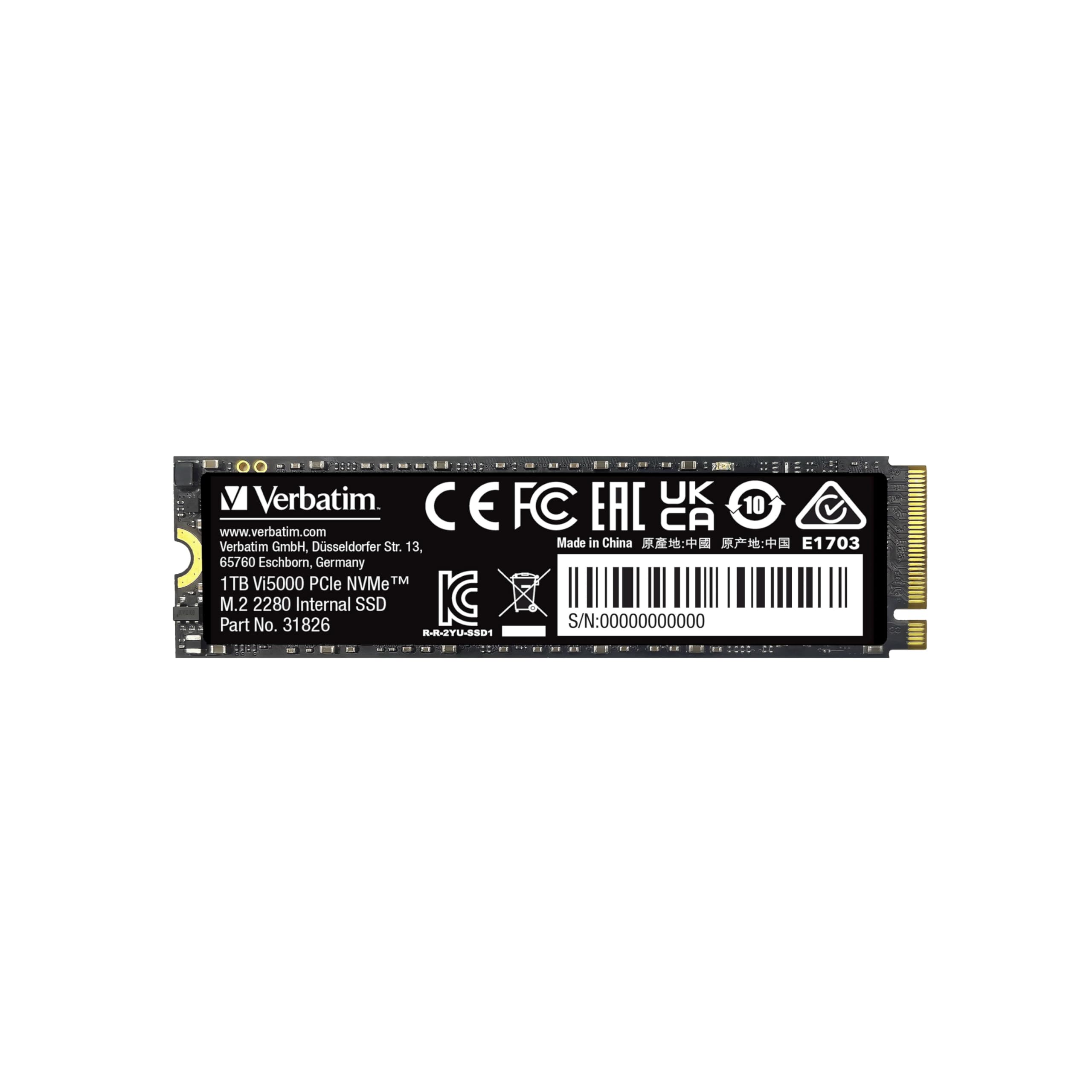 Verbatim 1Tb Ssd Vi5000 Internal Solid State Hard Drive Pcie Nvme M.2 2281