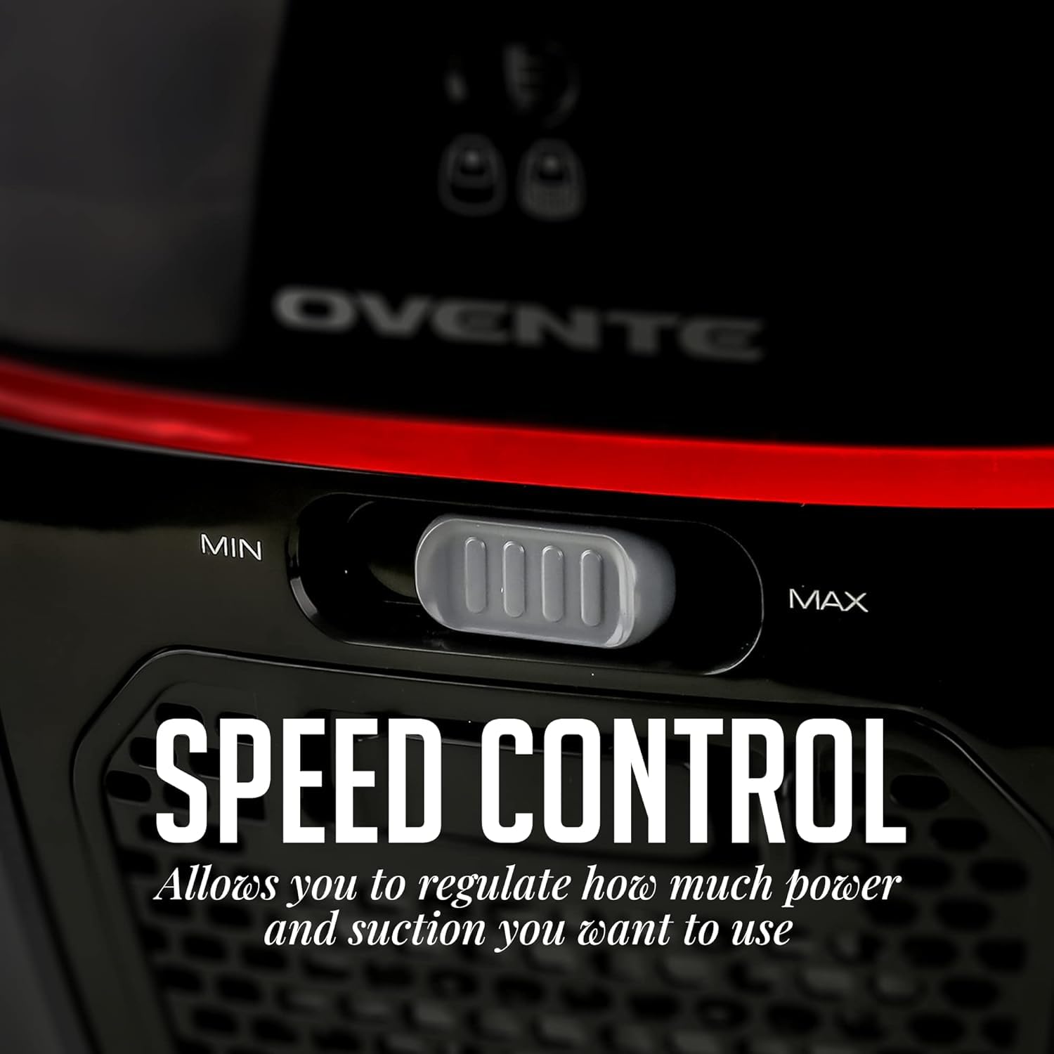 Ovente Electric Vacuum Cleaner With Speed Control Suction, Telescoping Wand & Automatic Cord Rewind, Lightweight Cleaning Machin