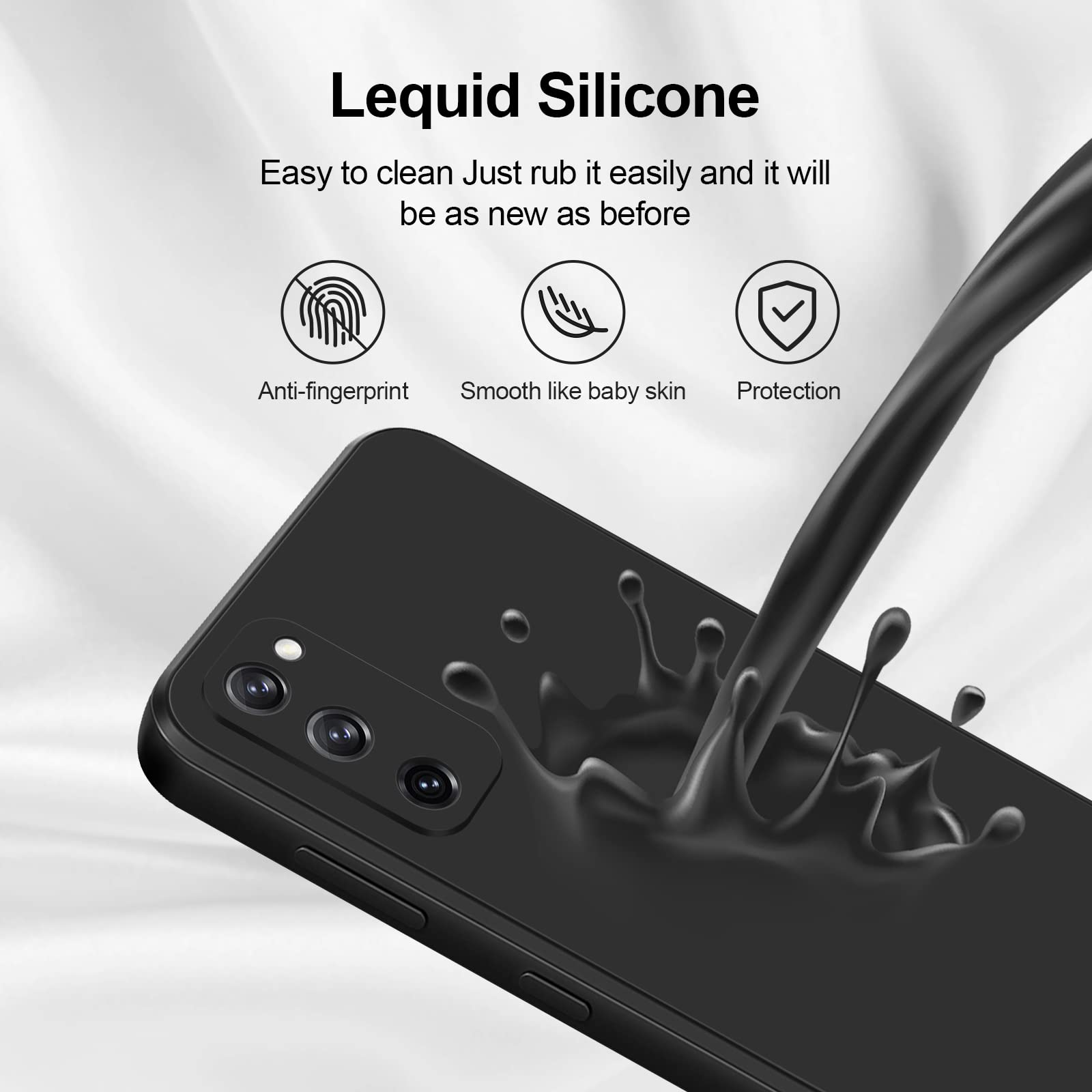 Giiyoon Silicone Case Compatible With Samsung Galaxy S20 Fe, Full Body Silky Soft Touch Phone Case With Camera Protection, Shock