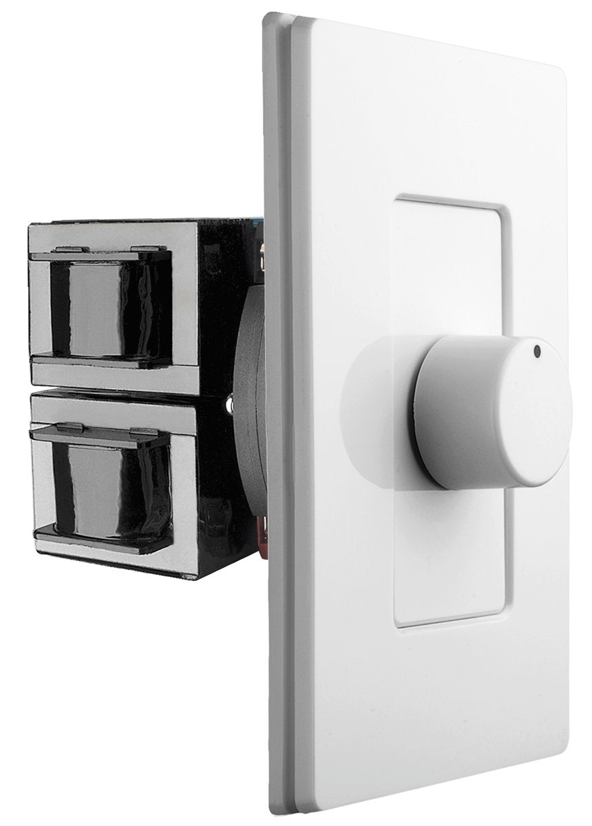 OSD 100W Sleek, Modern, Minimalist Design In Wall Volume Control, Rotary Knob White Impedance Matching SLK100