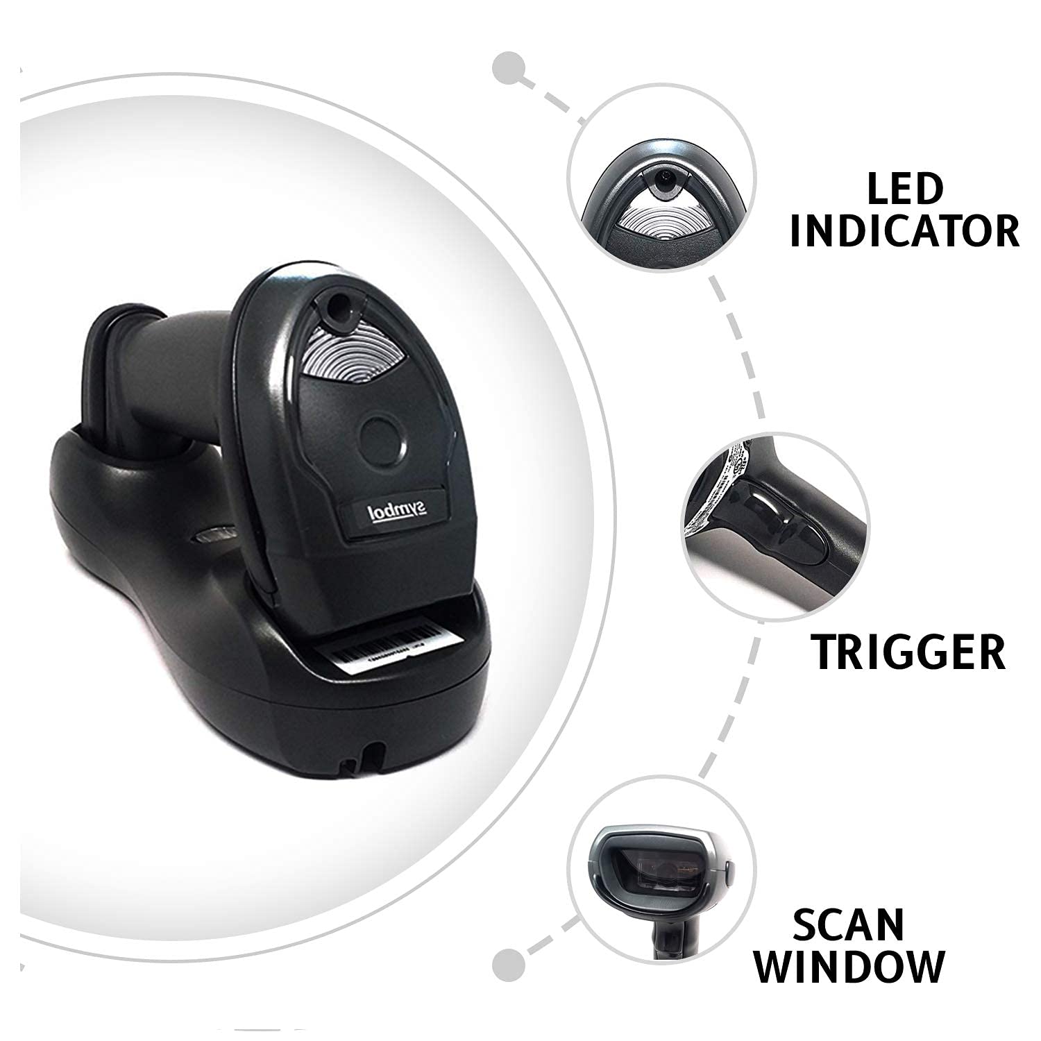 Zebra Li4278 Handheld Scanner, Usb, Linear Imager, Cordless. Includes Standard Cradle (Radio/Charger) And Usb Cable