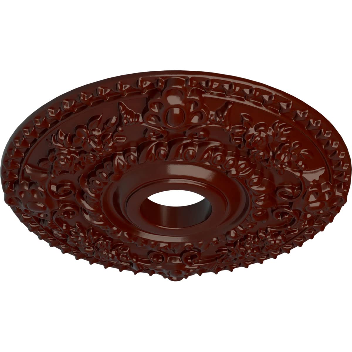 Ekena Millwork Cm18Robmf Rose Ceiling Medallion, Brushed Mahogany