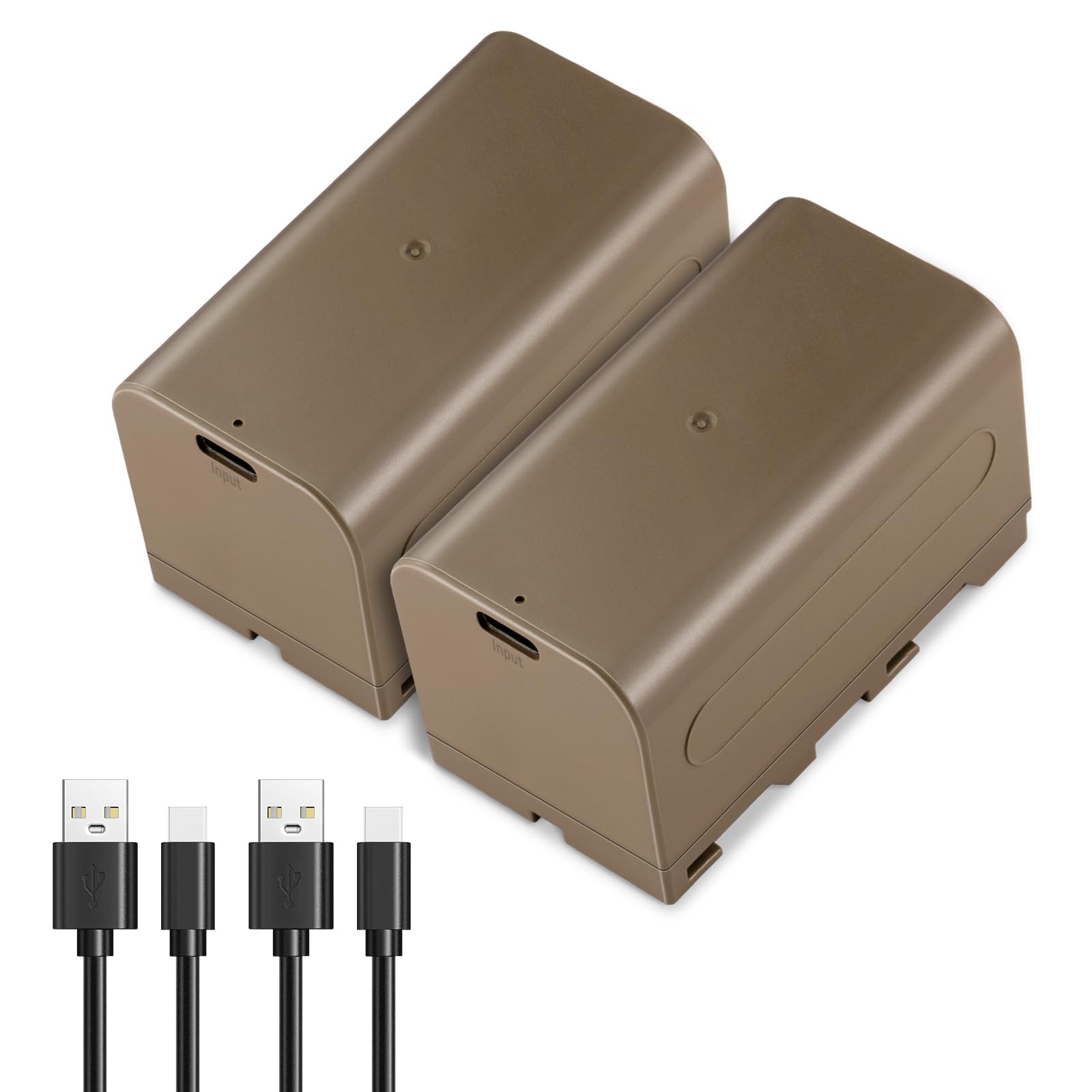 Neewer 2Pcs Np F750 7000Mah Replacement Batteries, 5.4Hrs Full Charge Time With Usb Type C Port/Cable, Rechargeable Camera Camco