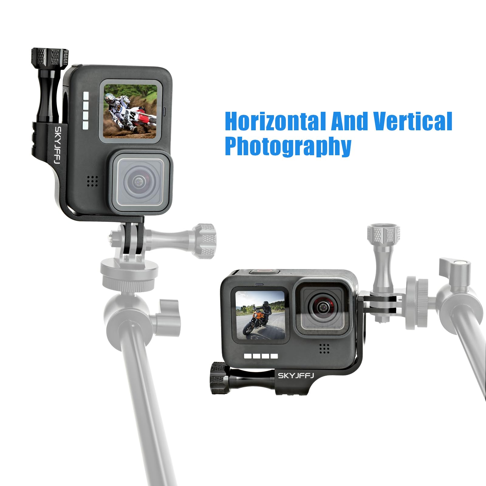 Skyjffj 90 Degree Aluminum Vertical Bracket Adapter For Gopro Hero 13/12/11/10/9 Black (Plum Blossom)