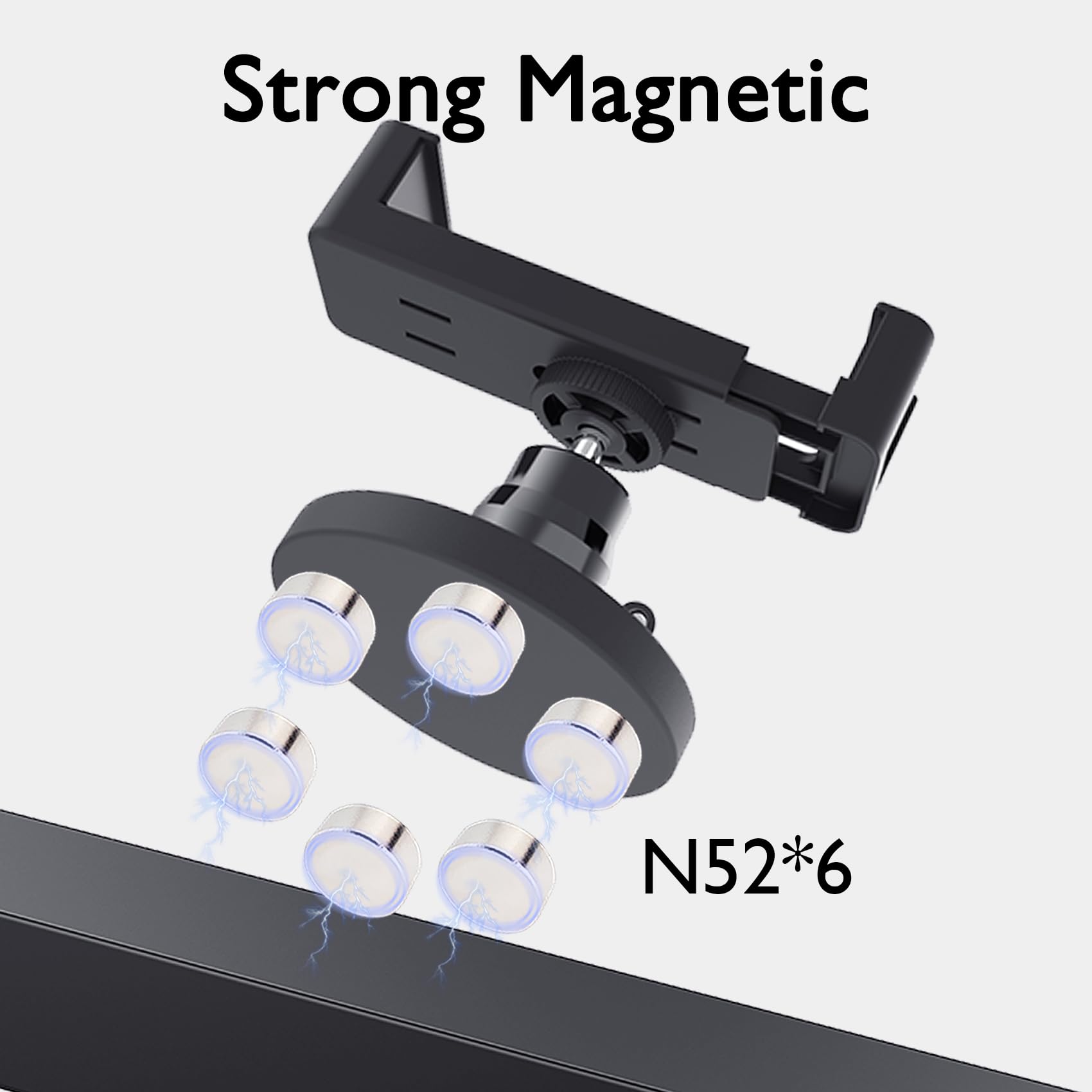 Edsrdux Gym Magnetic Phone Holder Mount, 360 Rotatable Magnetic Phone Holder For Gym, N52 Magnet Phone Holder For 4.7-6.5'' Smar