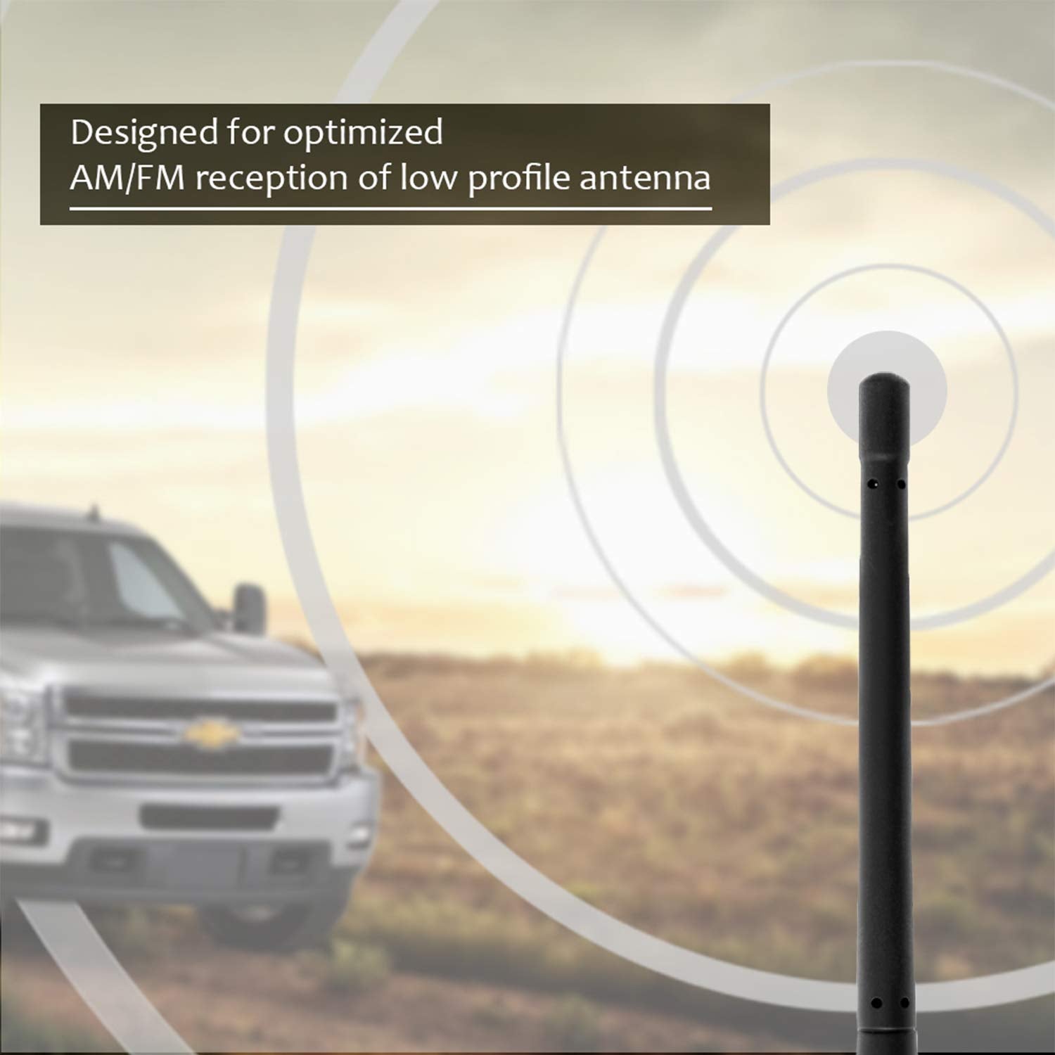 Ksaauto 7 Inch Truck Antenna For Gmc Sierra & Chevy Silverado 2007 2024 Models (Except Hd) With M7 Thread?Stubby Cylindrical Hea