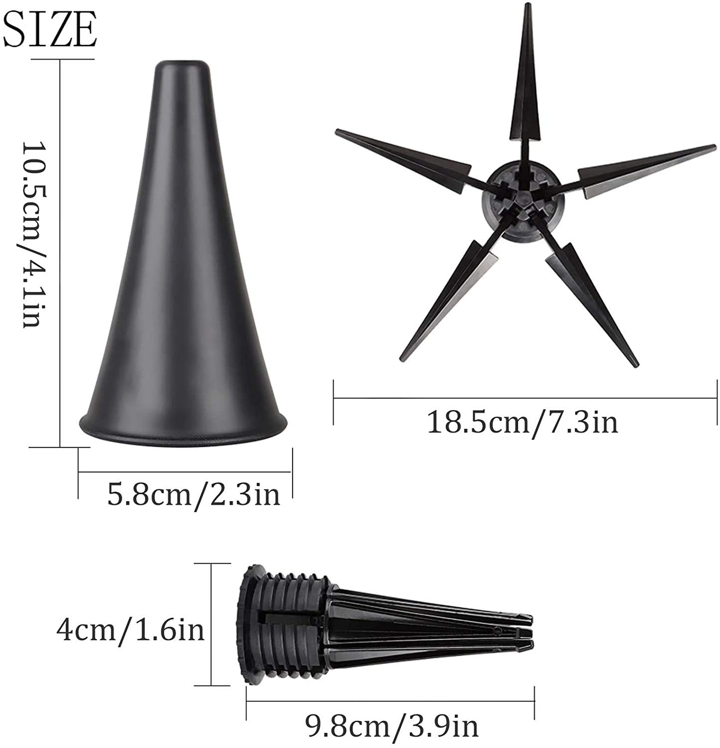 Jiayouy Black Portable Clarinet Stand Holder Foldable Support Metal 5 Leg Stand Wind Instrument Accessory