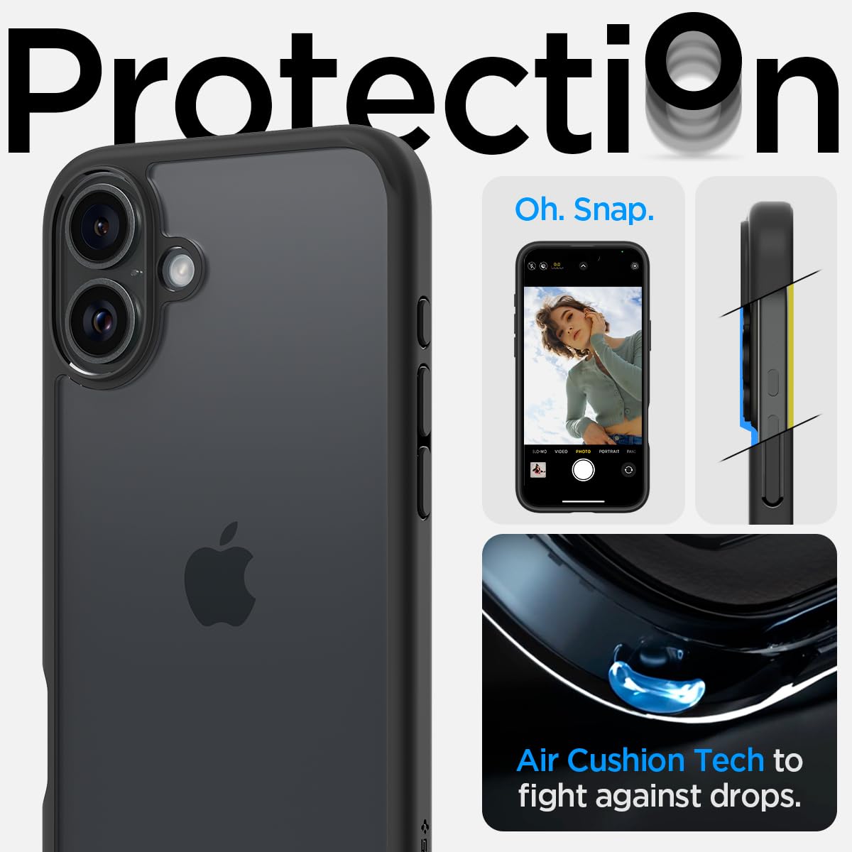Spigen Ultra Hybrid Designed For Iphone 16 Case [Not Compatible With Magsafe], [Anti Yellowing], [Military Grade Protection]   M