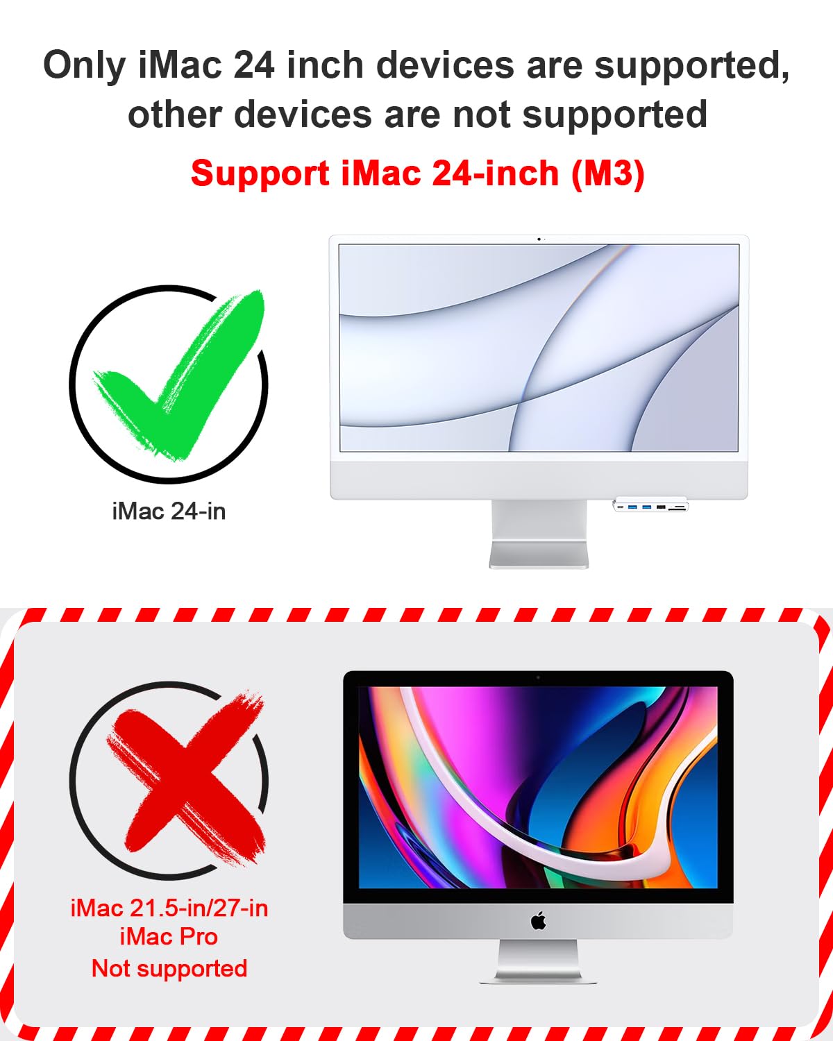 Gewokliy 8 In 1 Imac Usb Adapter With Hdmi 4K@60Hz, Usb 3.0 5Gbps, Sd/Tf Card Reader,Usb C Dock For Imac 24 Inch, Imac Hub For 2