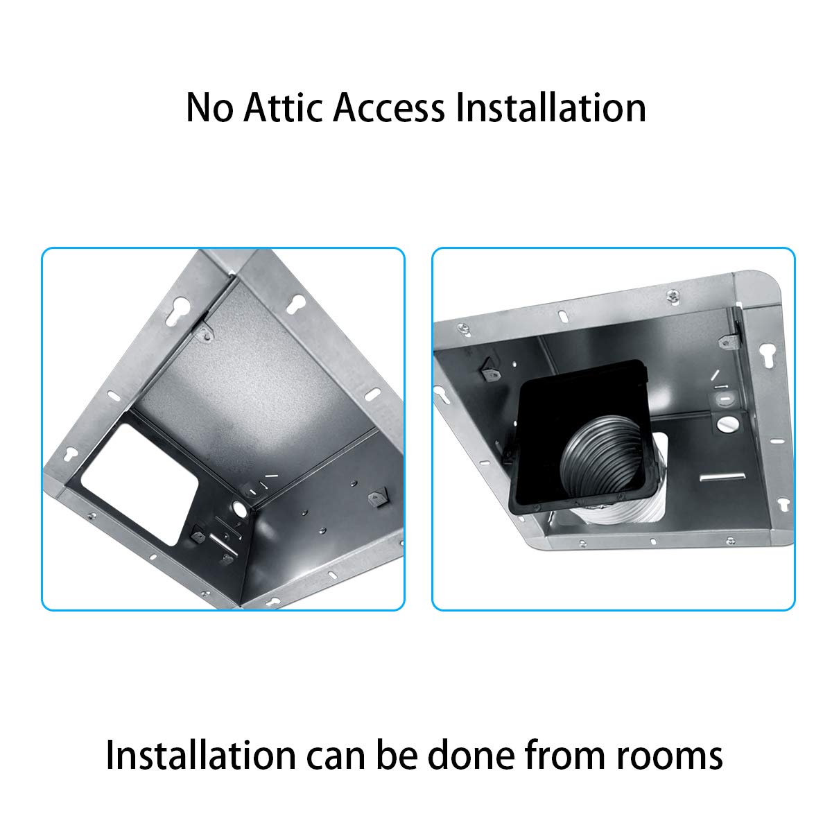 Tech Drive Bathroom Fan With Light 110 Cfm, 1.2Sone No Attic Access Needed Installation,Very Quiet Bath Ventilation And Exhaust