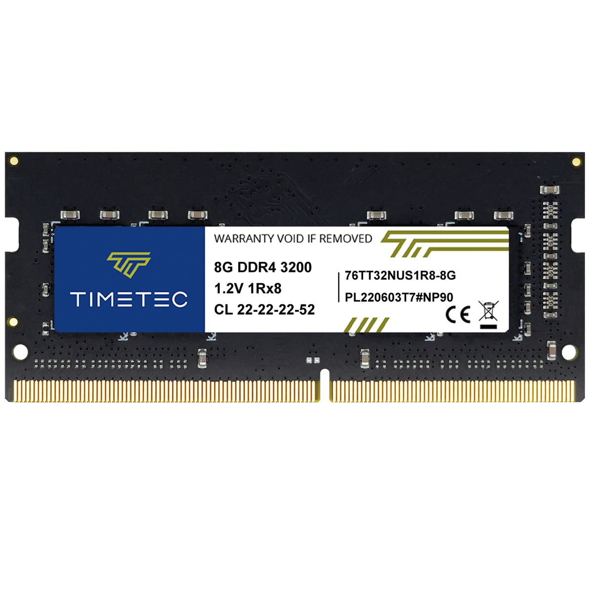 Timetec 8Gb Ddr4 3200Mhz (Or 2933Mhz Or 2666Mhz) Pc4 25600 Non Ecc Unbuffered 1.2V Cl22 1Rx8 Single Rank 260 Pin Sodimm Laptop N