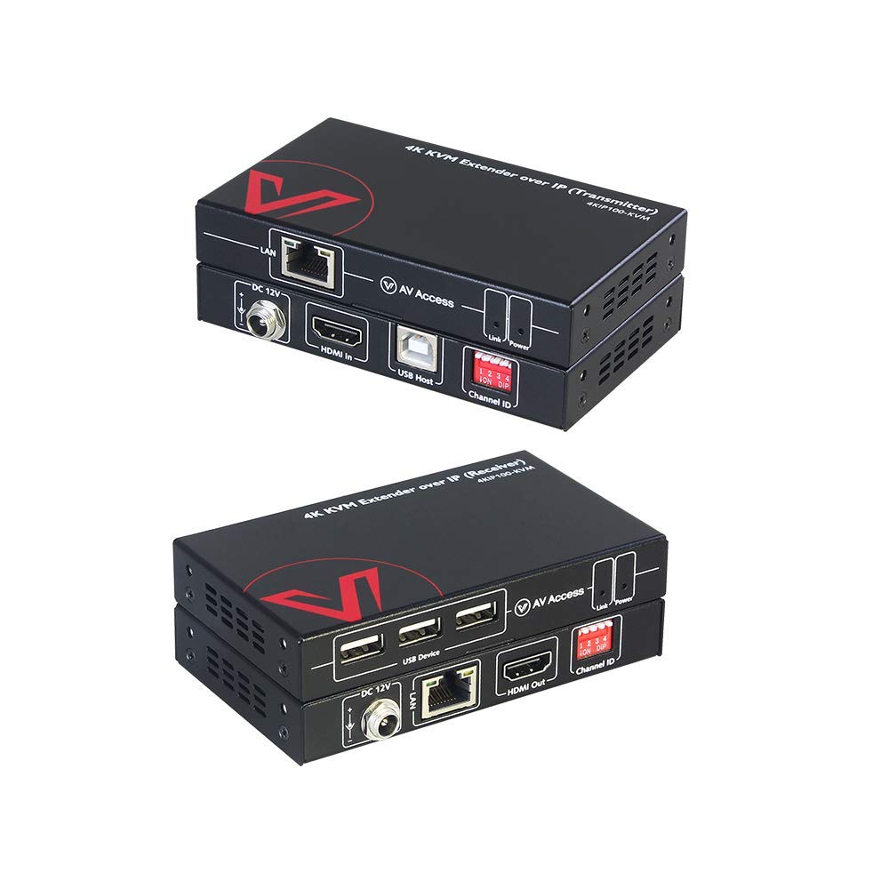 4K Hdmi Usb Kvm Extender Tcp/Ip Over Single Cat5E/6/6A/7 Up To 120M(390Ft), 1080P@120Hz, Plug & Play, Keyboard & Mouse Over Netw