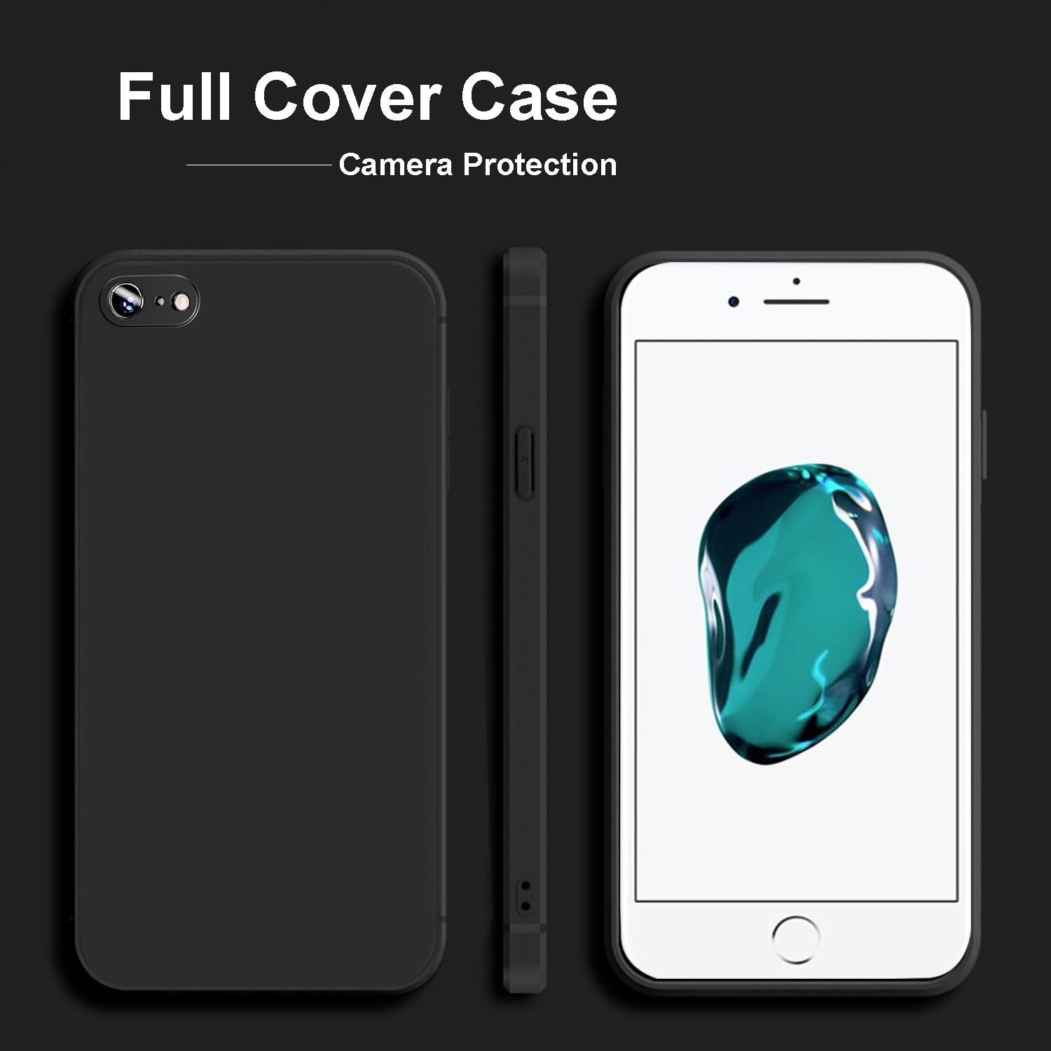 Tenoc Phone Case Compatible With Iphone Se (2Nd 2020 And 3Rd 2022 Generation) & Iphone 7 & Iphone 8, Black Case Anti Fingerprint