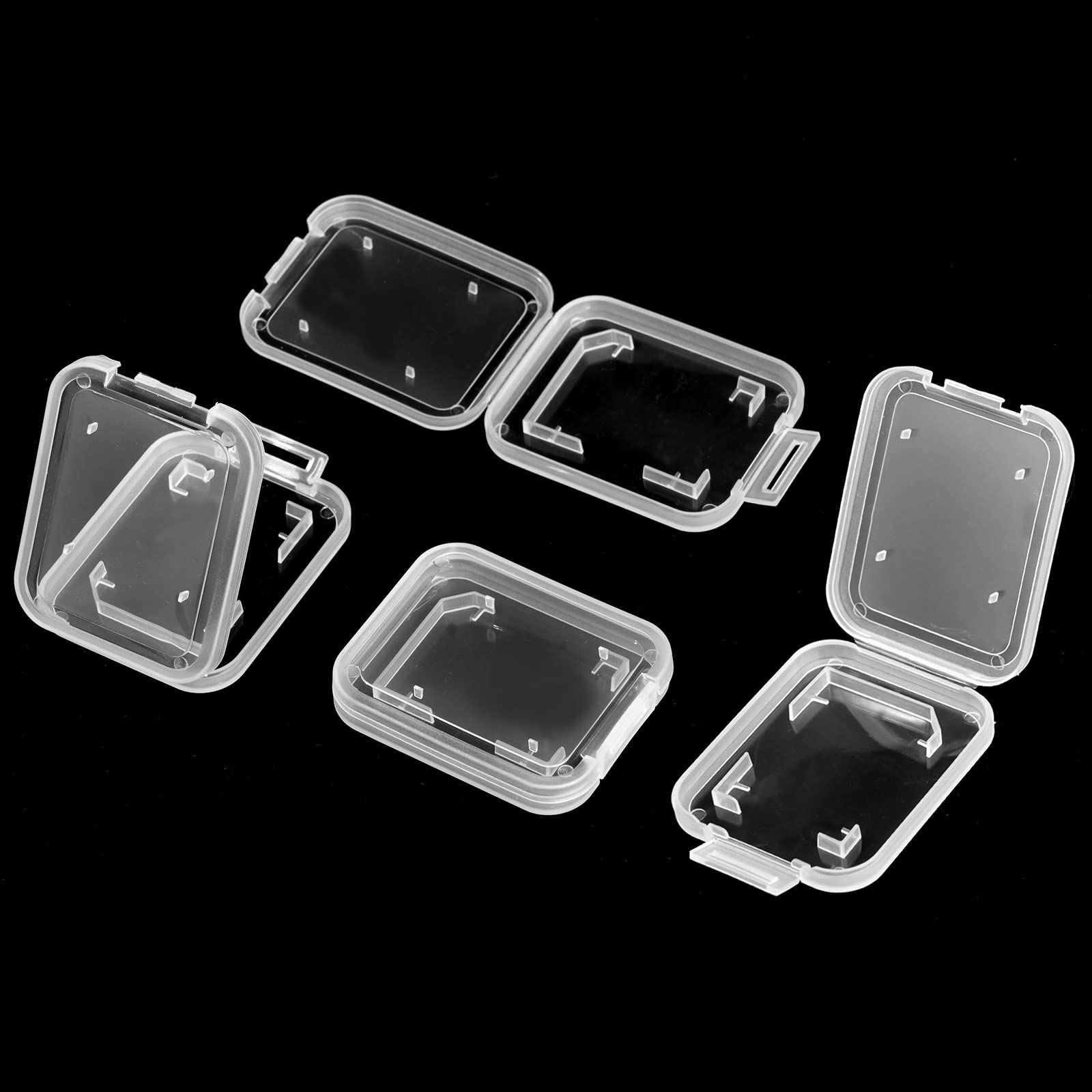 Utenew Transparent Standard Sd Sdhc Memory Card Case Holder Box Storage Boxes (Pack Of 10)