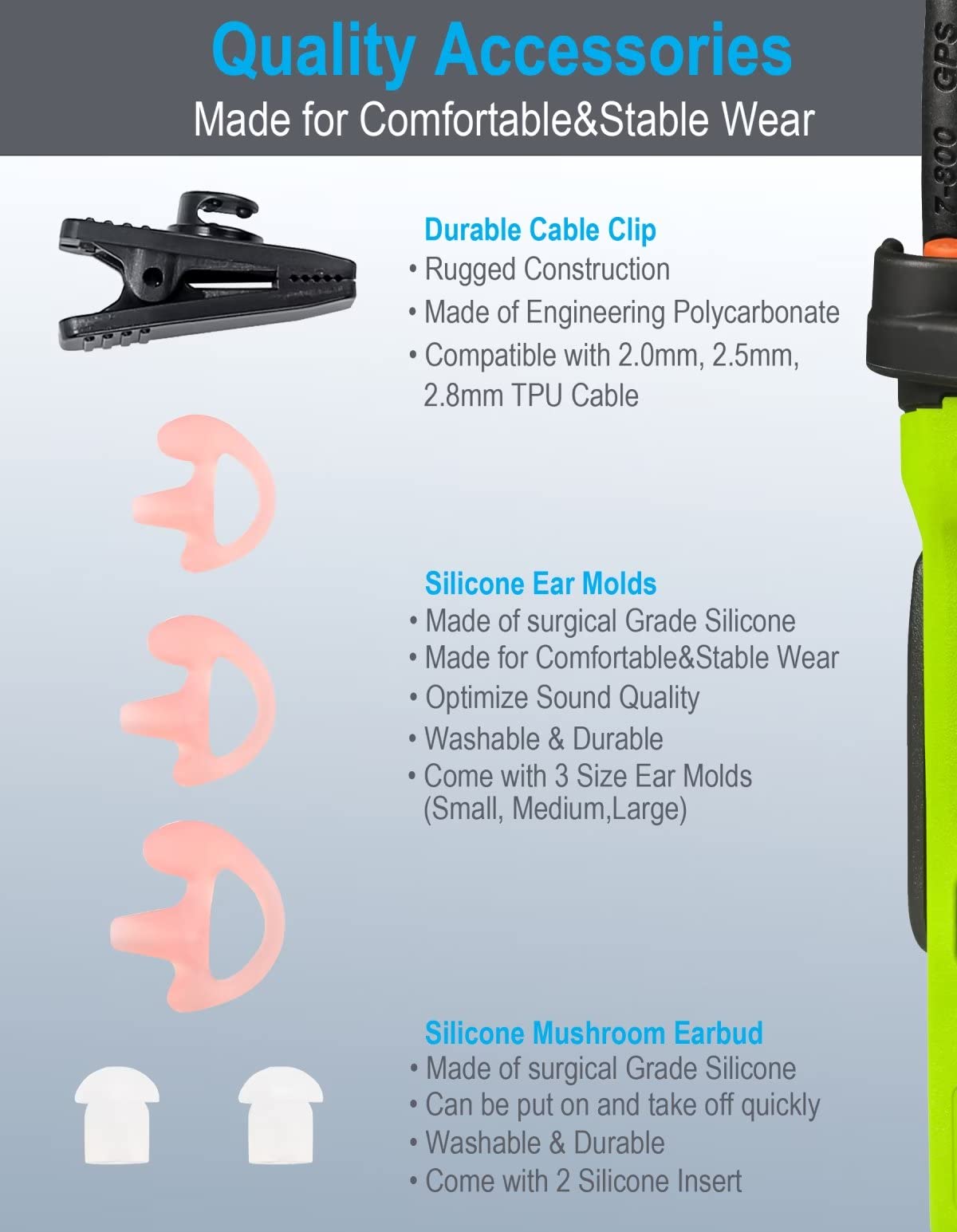 Commountain Apx 6000 Xpr 7550E Earpiece W/Mic For Motorola Radios Apx 8000 Apx 7000 4000 Xpr 7350E 7580E 7380E Xpr 7550 7350 Apx6000 Apx7000 Apx8000 Xpr7550E, Two Wire Surveillance Headset 2 Pack