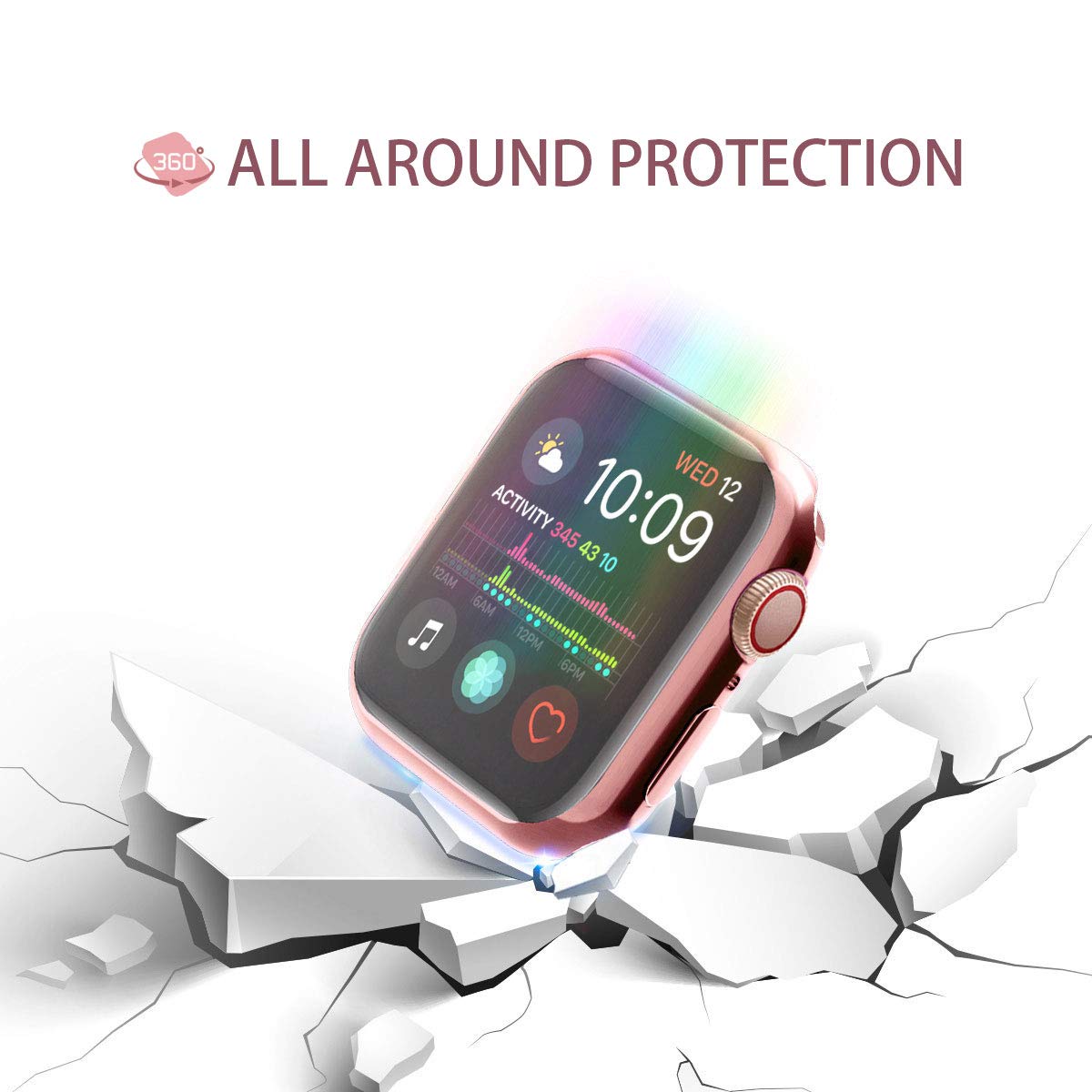 Julk [2 Pack] 40Mm Case For Apple Watch Se 2023 / Series 6 / Se/Series 5 / Series 4 Screen Protector, Overall Protective Case Tp