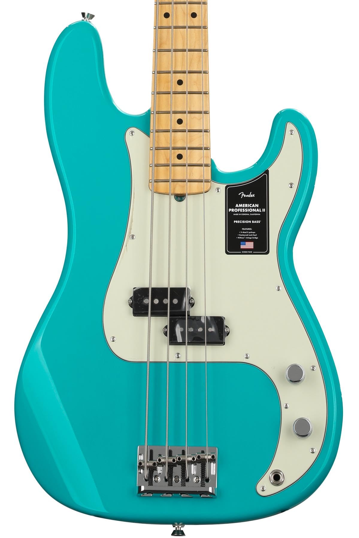 Fender American Professional II Precision Bass, Miami Blue, Maple Fingerboard