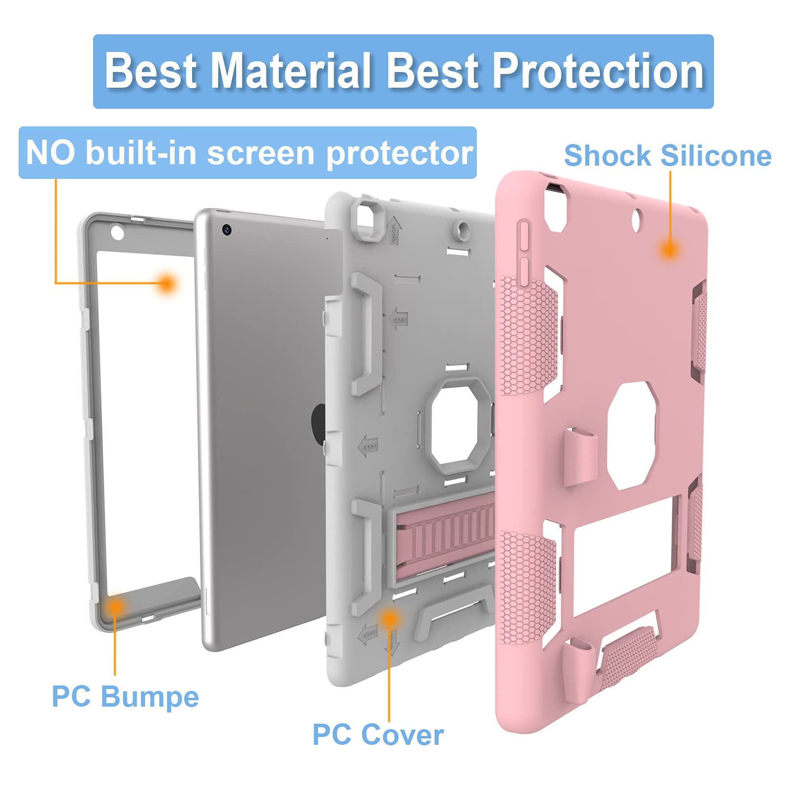 Ccmao Case For Ipad 9Th Generation, Ipad 8Th/7Th Gen Case, Ipad 10.2 2021/2020/2019 Case With Kickstand & Pen Holder, Hybrid Hea