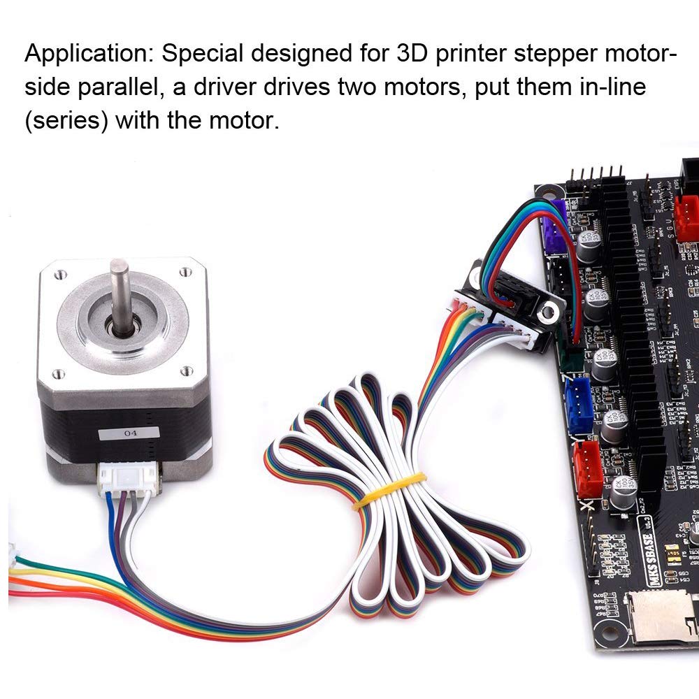 Aokin 3D Printer Parts And Accessories, 2Pcs 3D Printer Stepper Motor Parallel Module With 100Mm Cables For Double Z Axis Dual Z
