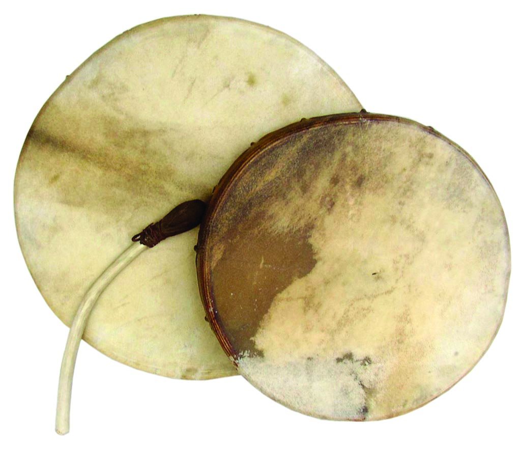 Shaman Drum Round With Goat Skin, Frame Drum, Handmade  (16'')