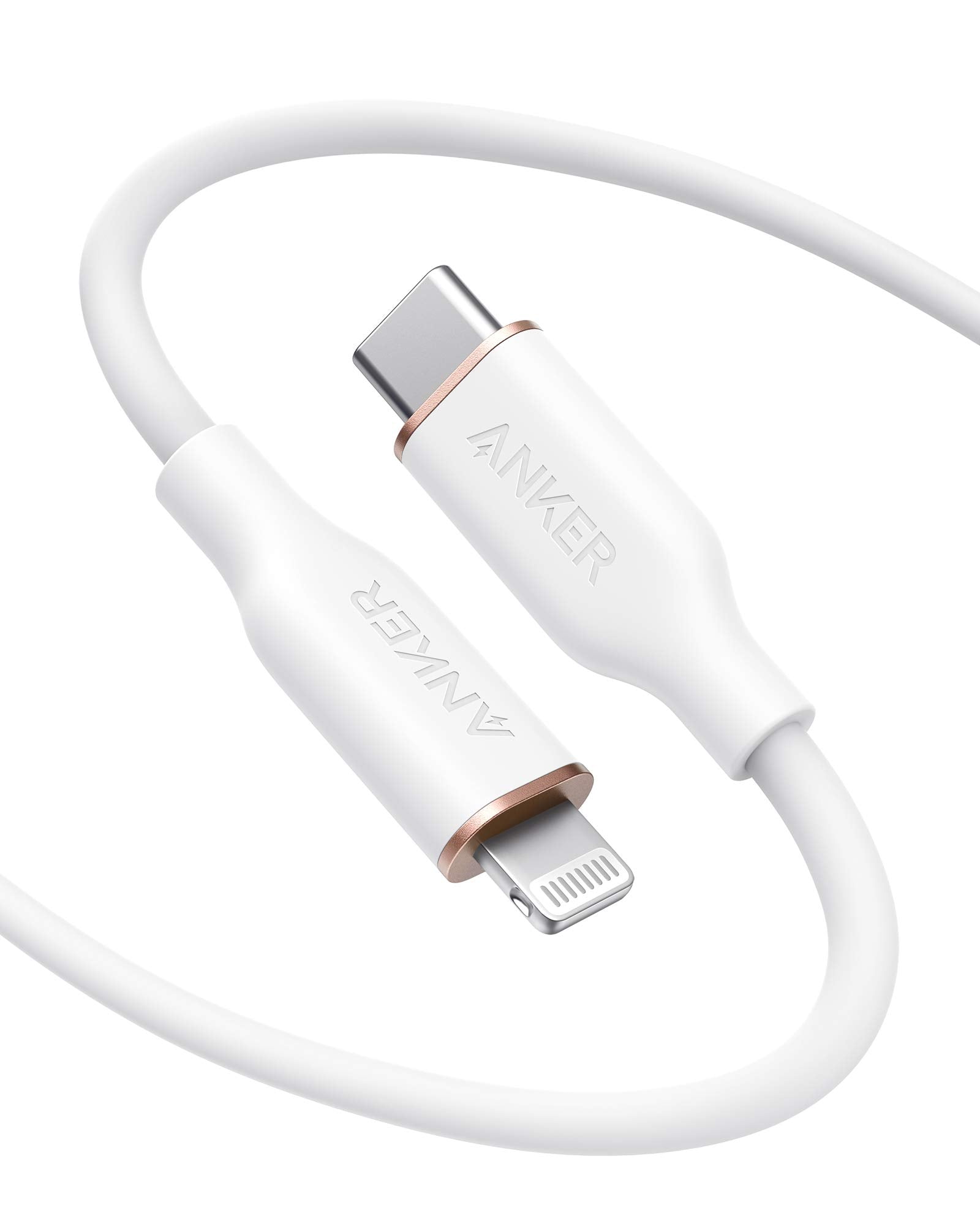 Anker Usb C To Lightning Cable, 641 Cable (Cloud White, 6Ft), Mfi Certified, Powerline Iii Flow Silicone Fast Charging Cable For