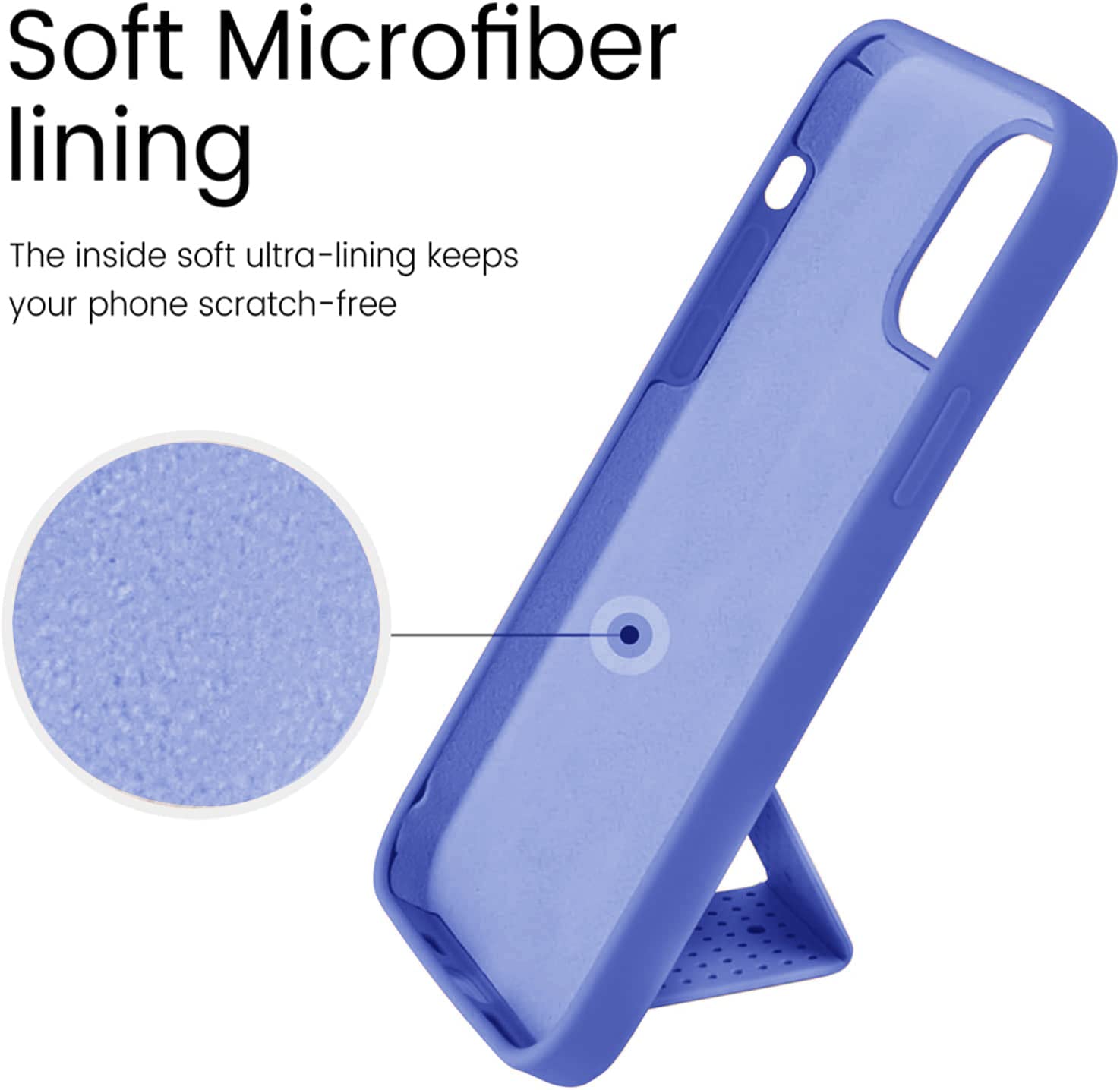 Laudtec Silicone Kickstand Case Compatible With Iphone 14 Pro Case Vertical And Horizontal Stand Hand Strap Kickstand, Flexible