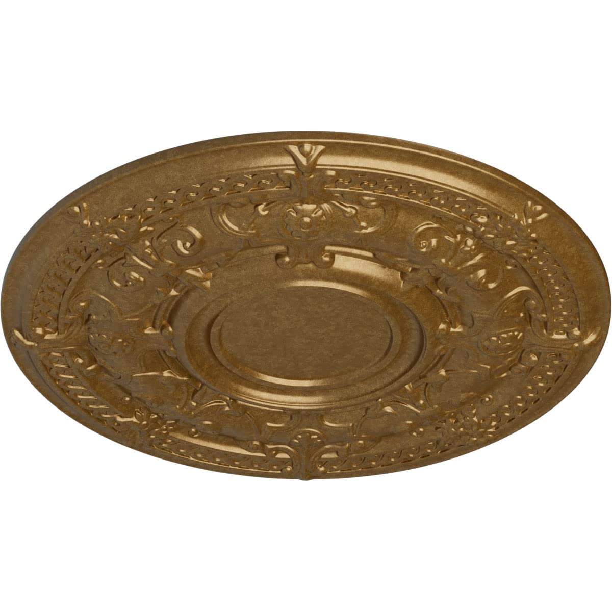 Ekena Millwork Cm33Dapas Dauphine Ceiling Medallion, 33 7/8''Od X 1 3/8''P (Fits Canopies Up To 13 1/4''), Hand Painted Pale Gol