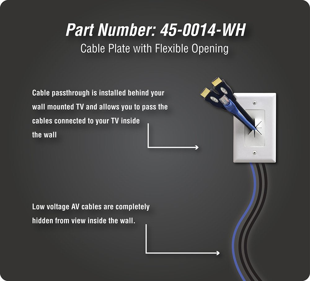 Data Comm 45 0014 La Cable Plate With Flexible Opening, 1 Gang, Lite Almond