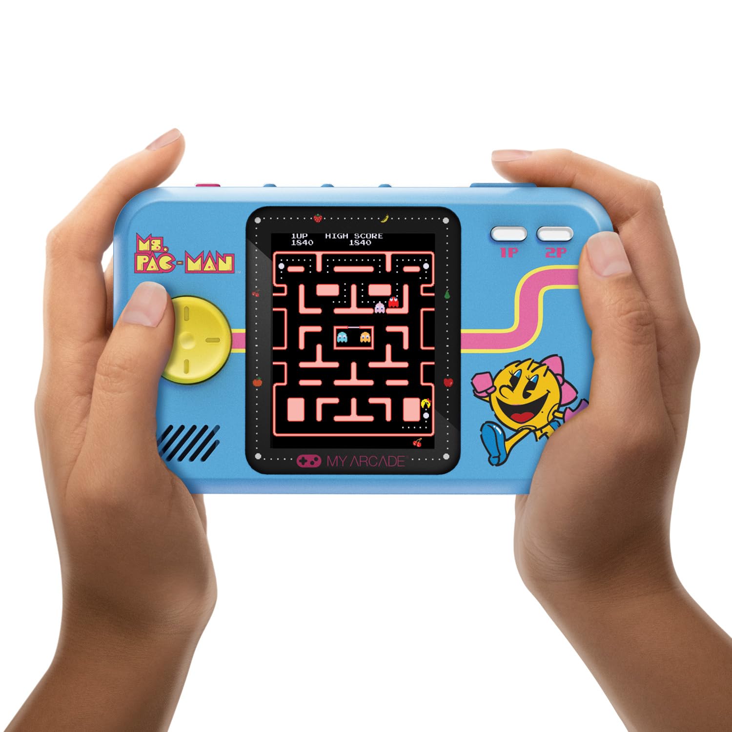 My Arcade Ms. Pac Man Pocket Player Pro: Portable Video Game Console, 2.75'' Color Display, Ergonomic Design