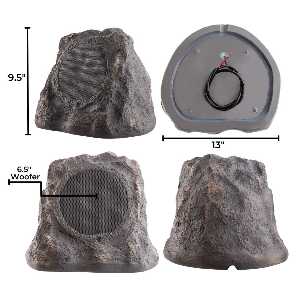 OSD 6.5' Slate High Fidelity Outdoor Rock Speaker 150W Weather Resistant Passive Stereo Pair RS670