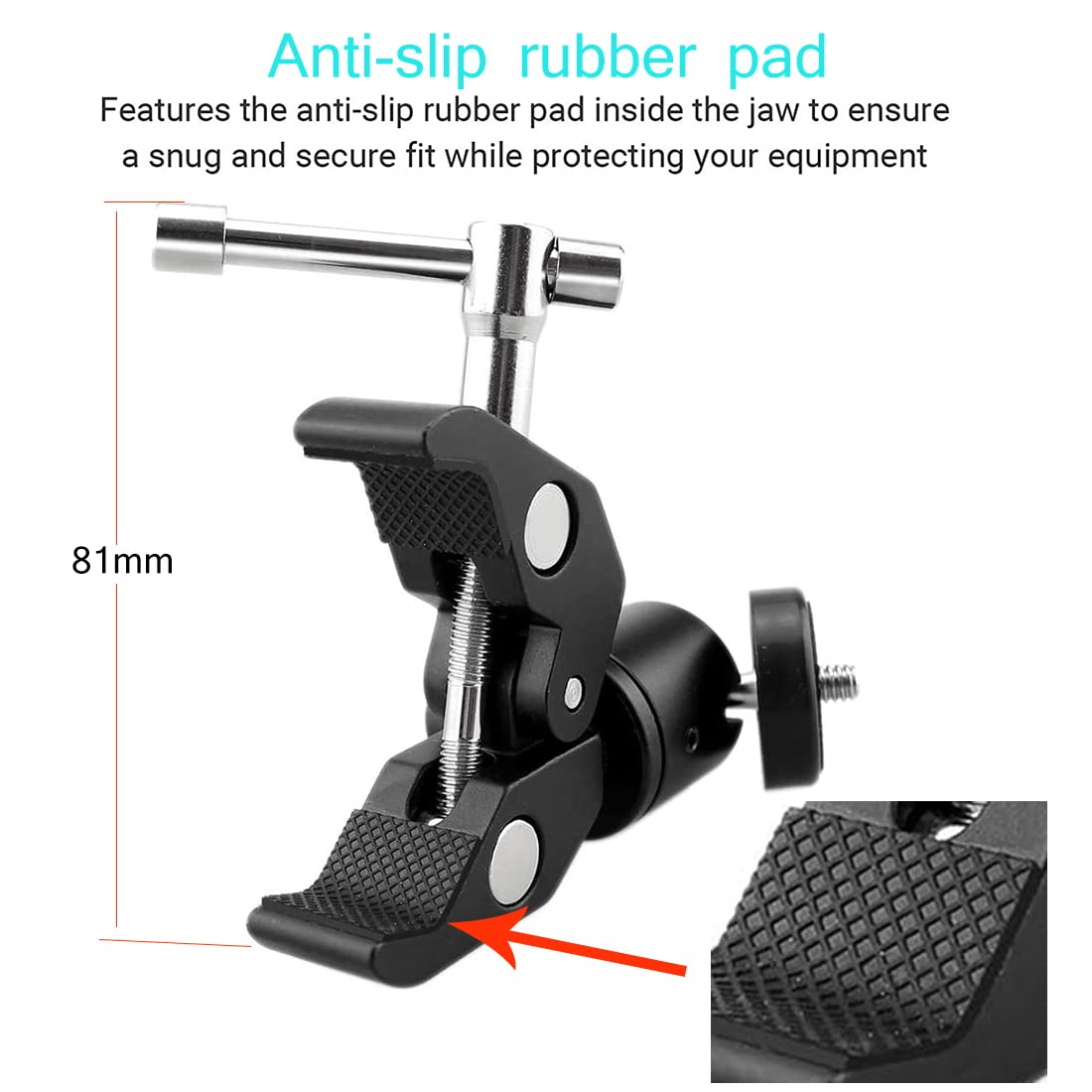 Angelreally 3 Pack Super Clamp With 1/4 And 3/8 Thread Camera Clamp Mount,Crab Clamp Rod Clamp Clip For Cameras, Rods, Lights, H