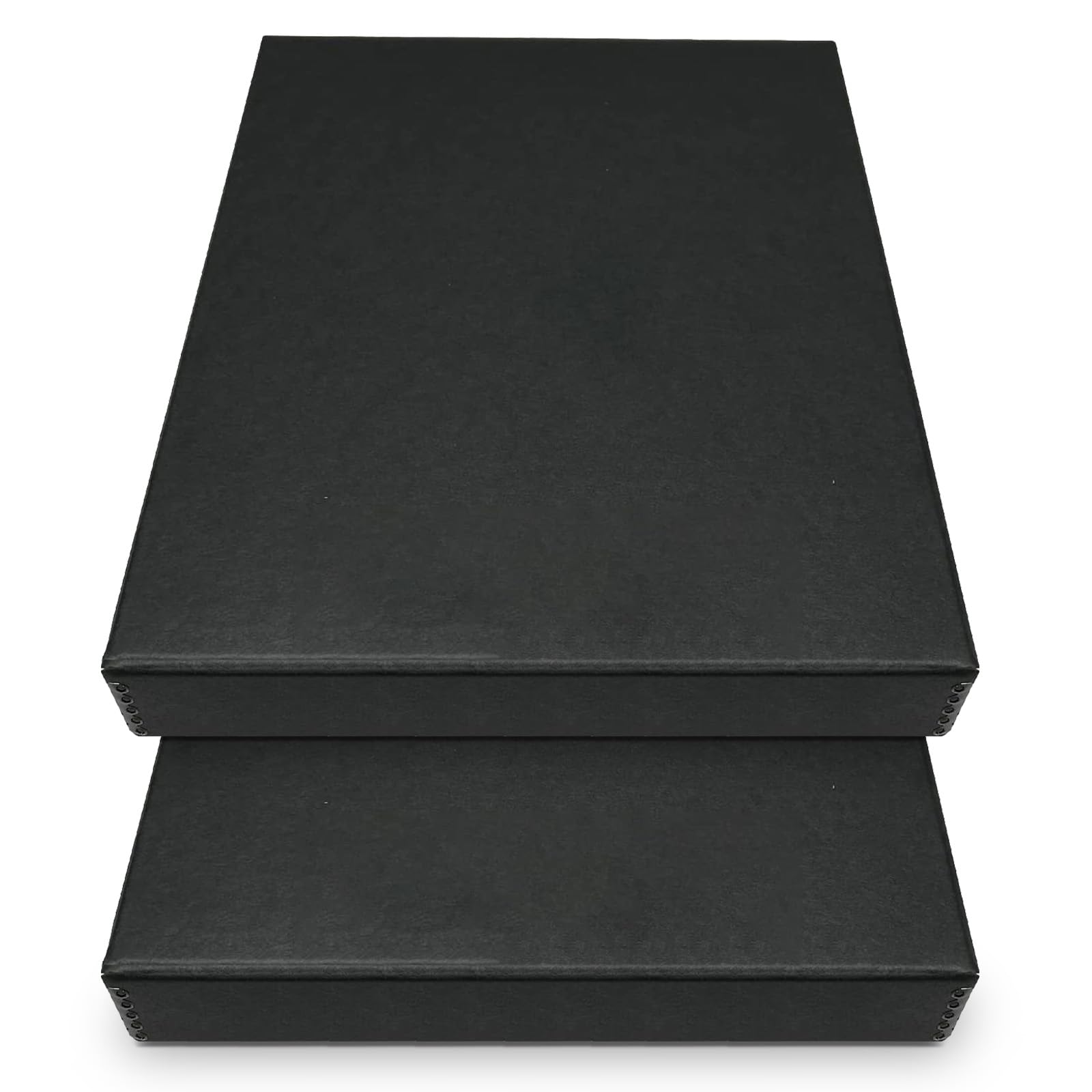 Golden State Art, Archival Folio Storage Box 11X14, Clamshell Design With Metal Edge, Preserve And Store Photos Documents Cards Prints Arts And Crafts Diy, Black, Pack Of 2