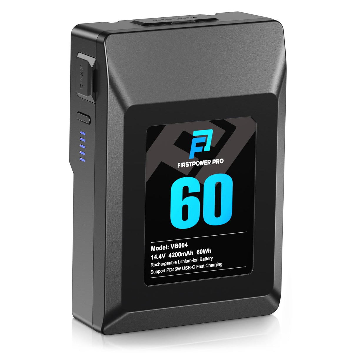 Firstpower V Mount/V Lock Battery, 60Wh(4200Mah, 14.4V) V Mount Battery Support Pd 45W Usb C Fast Charger, With D Tap, Usb A, Us