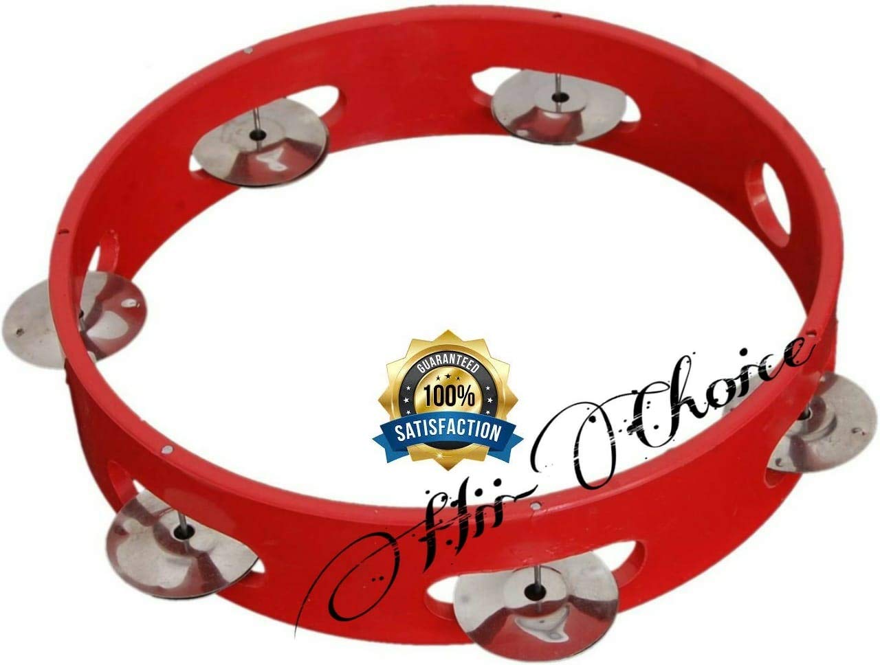 Hiichoice Khanjari 8 inch Tambourine Hand Percussion Musical Instrument, Green
