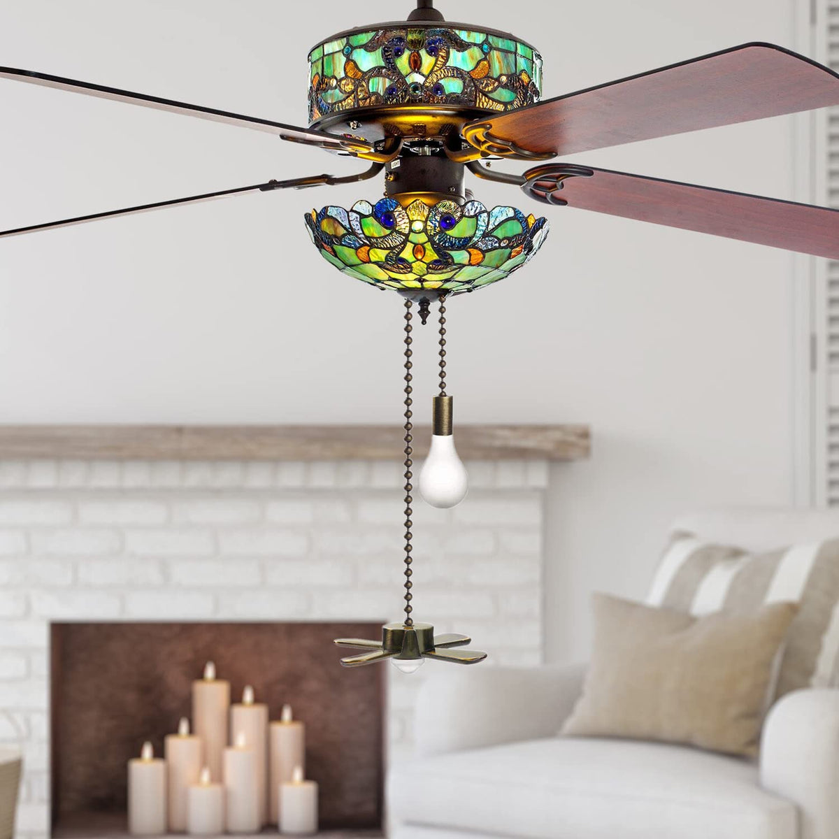 Ceiling Fan Chain Set - 2 Pcs Fan Pull Chains with 13.6 Inch Cord for ...