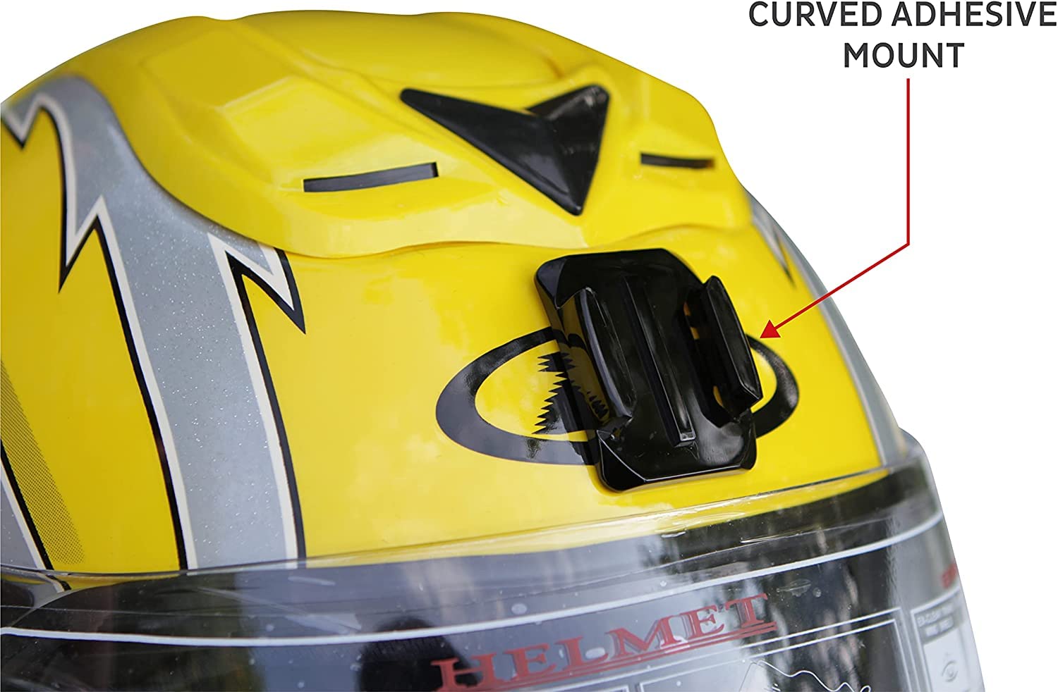 VIZEMO 16PCS Helmet Adhesive Sticky Mounts - Flat & Curved 3M Compatible with GoPro Hero 10, 9, 8, 7, 6,